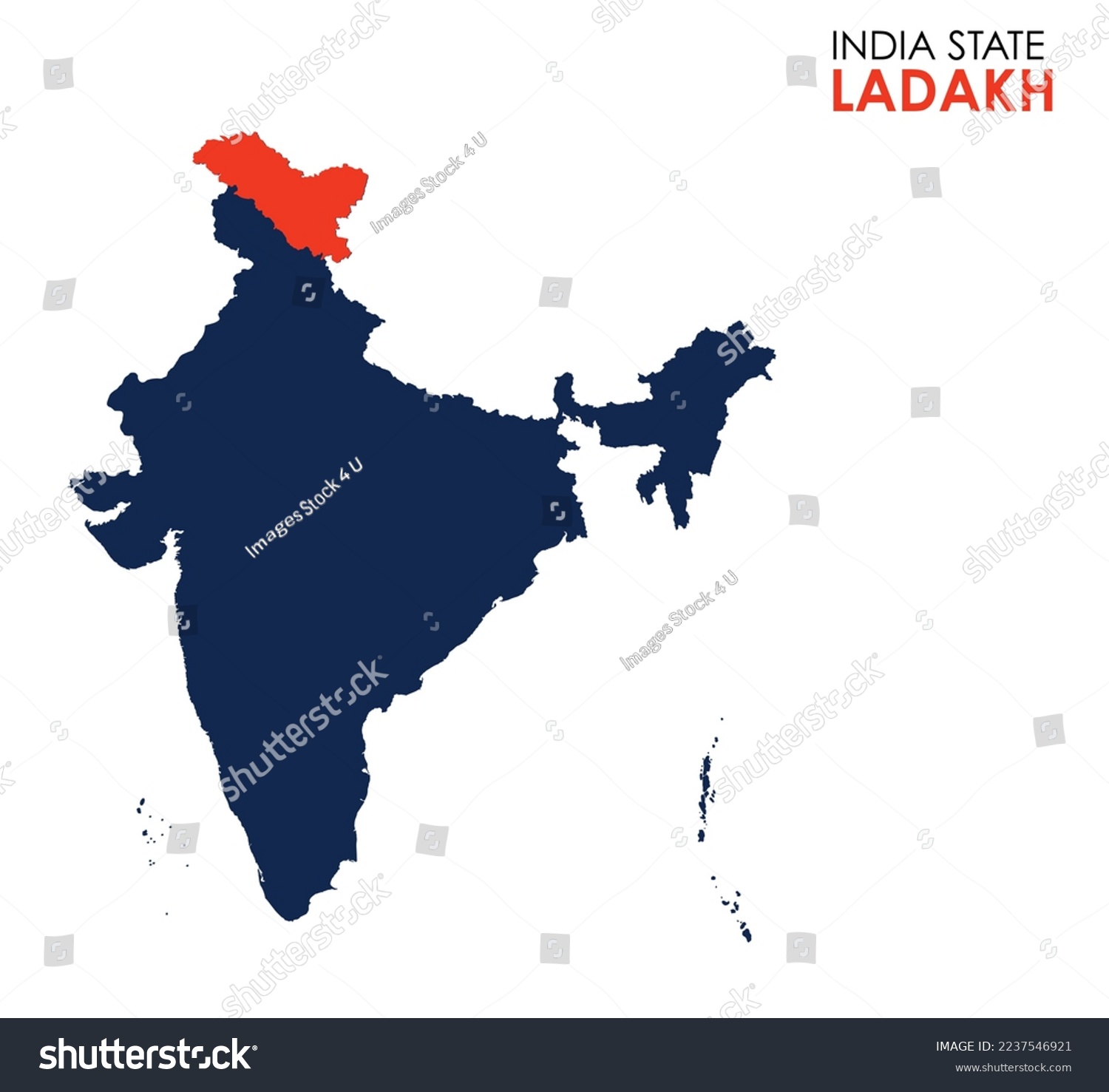 Ladakh map of Indian state. Ladakh map vector - Royalty Free Stock ...