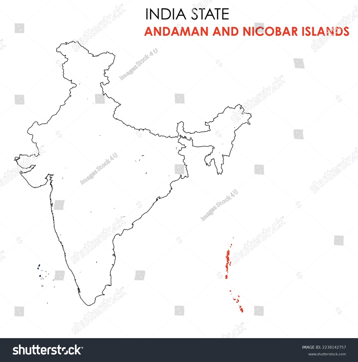 Andaman and Nicobar Islands map of Indian state. - Royalty Free Stock ...