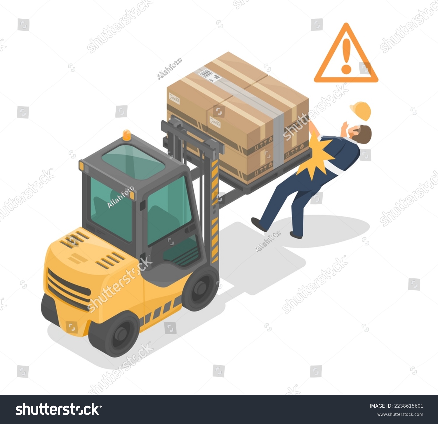 Industrial forklifts Safety Occupational Health - Royalty Free Stock ...