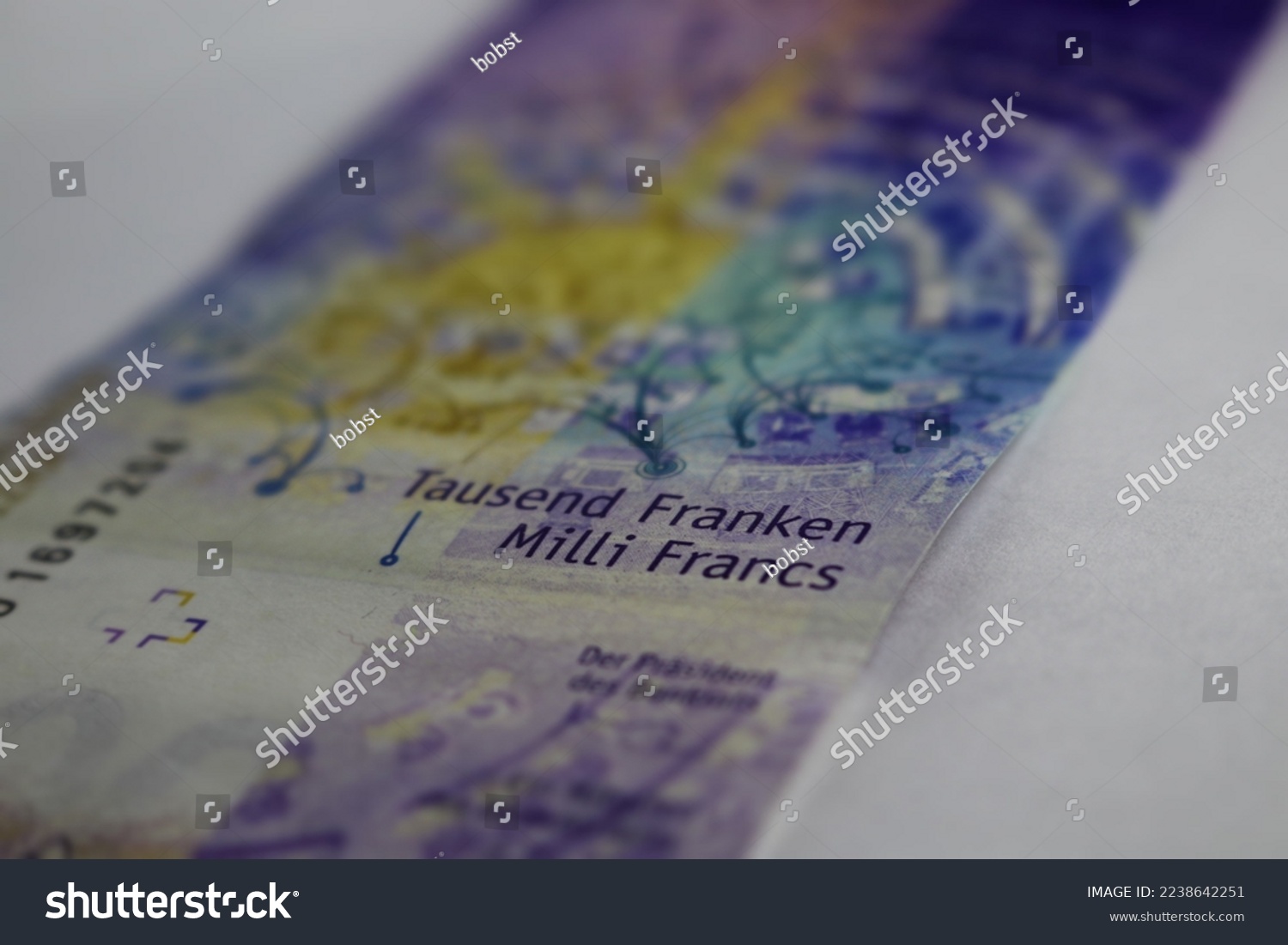 Swiss banknotes 1000.-CHF. Swiss money. - Royalty Free Stock Photo ...