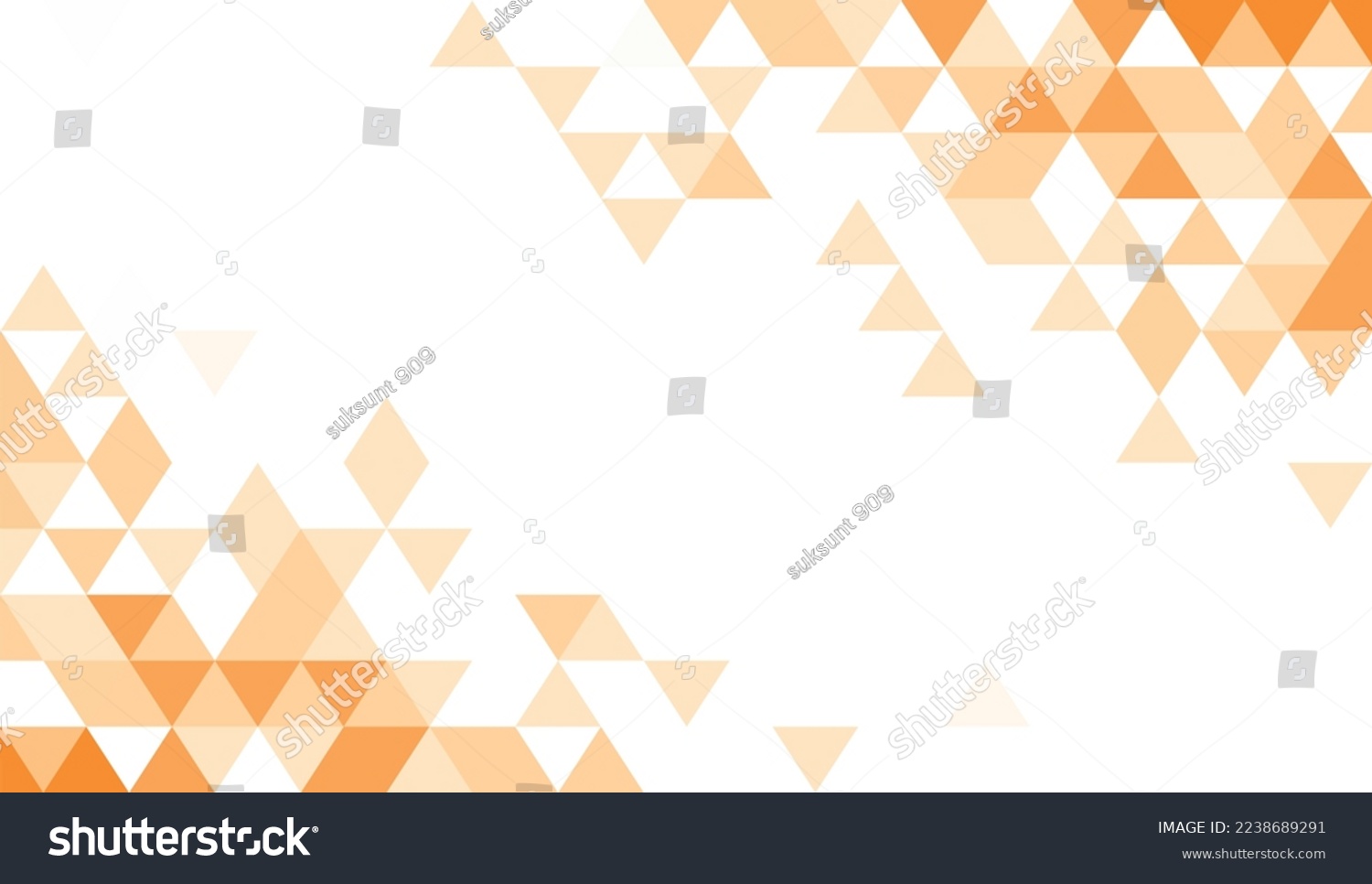 Abstract geometry triangle orange and white mosaic texture background pattern.	 #2238689291