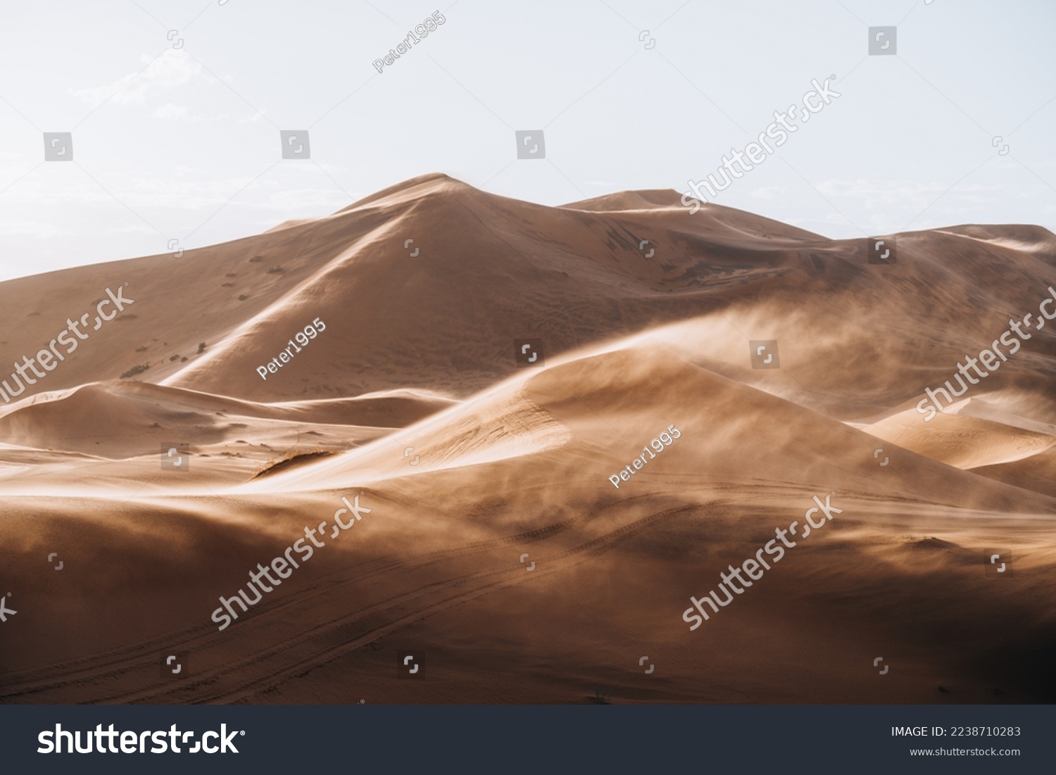 Sand texture in Morocco Sahara Merzouga Desert landscape oriented #2238710283