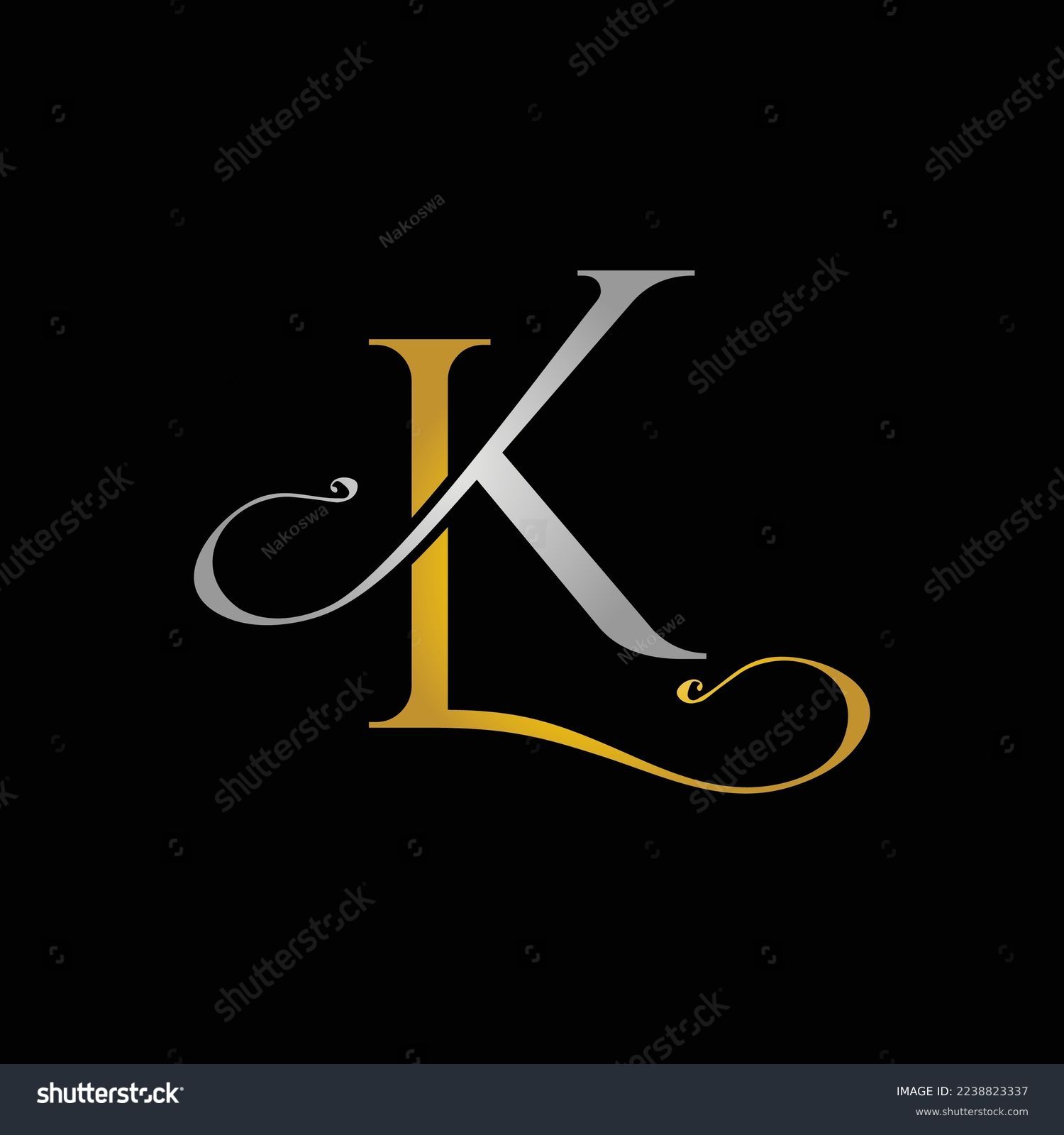 LK letter logo design, LK monogram logo, LK - Royalty Free Stock Vector ...