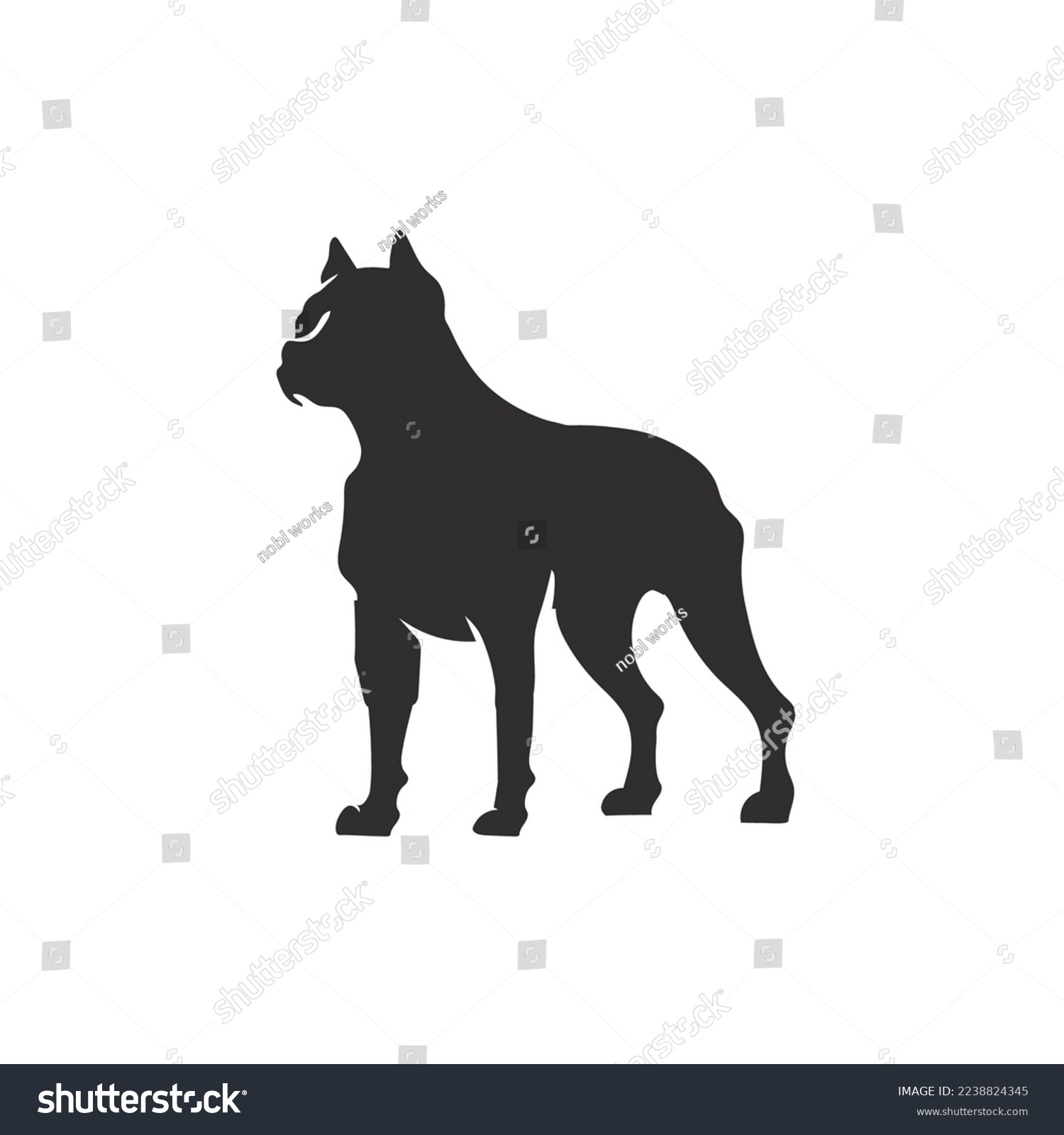 Standing pitbull silhouette. Dog breed American - Royalty Free Stock ...