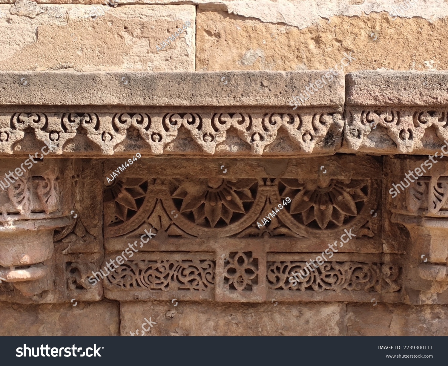 Adalaj Stepwell in World Heritage city of Ahmedabad Gujarat INDIA #2239300111