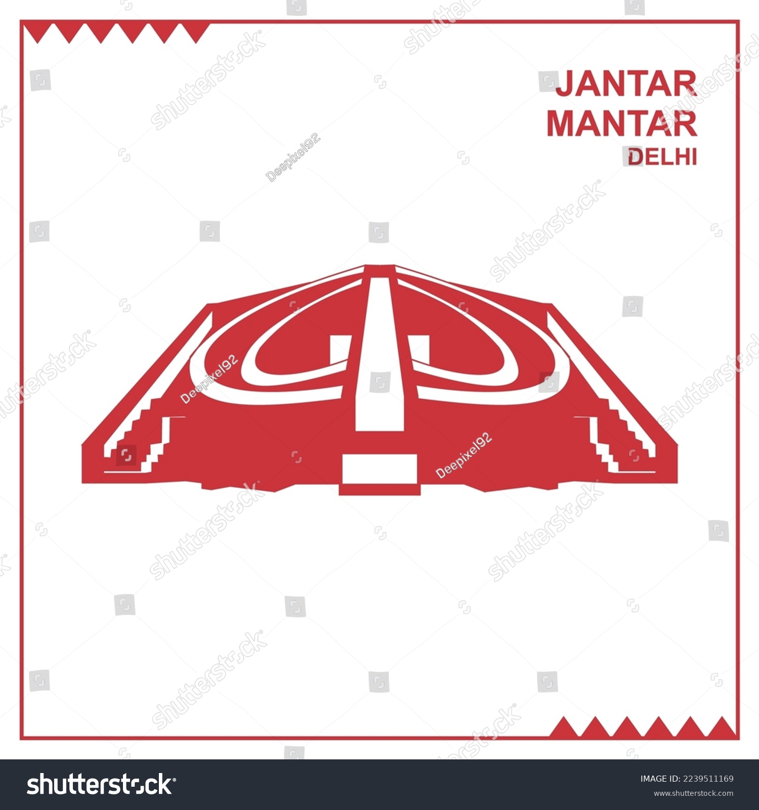 Jantar Mantar silhouette, Delhi India - Royalty Free Stock Vector ...