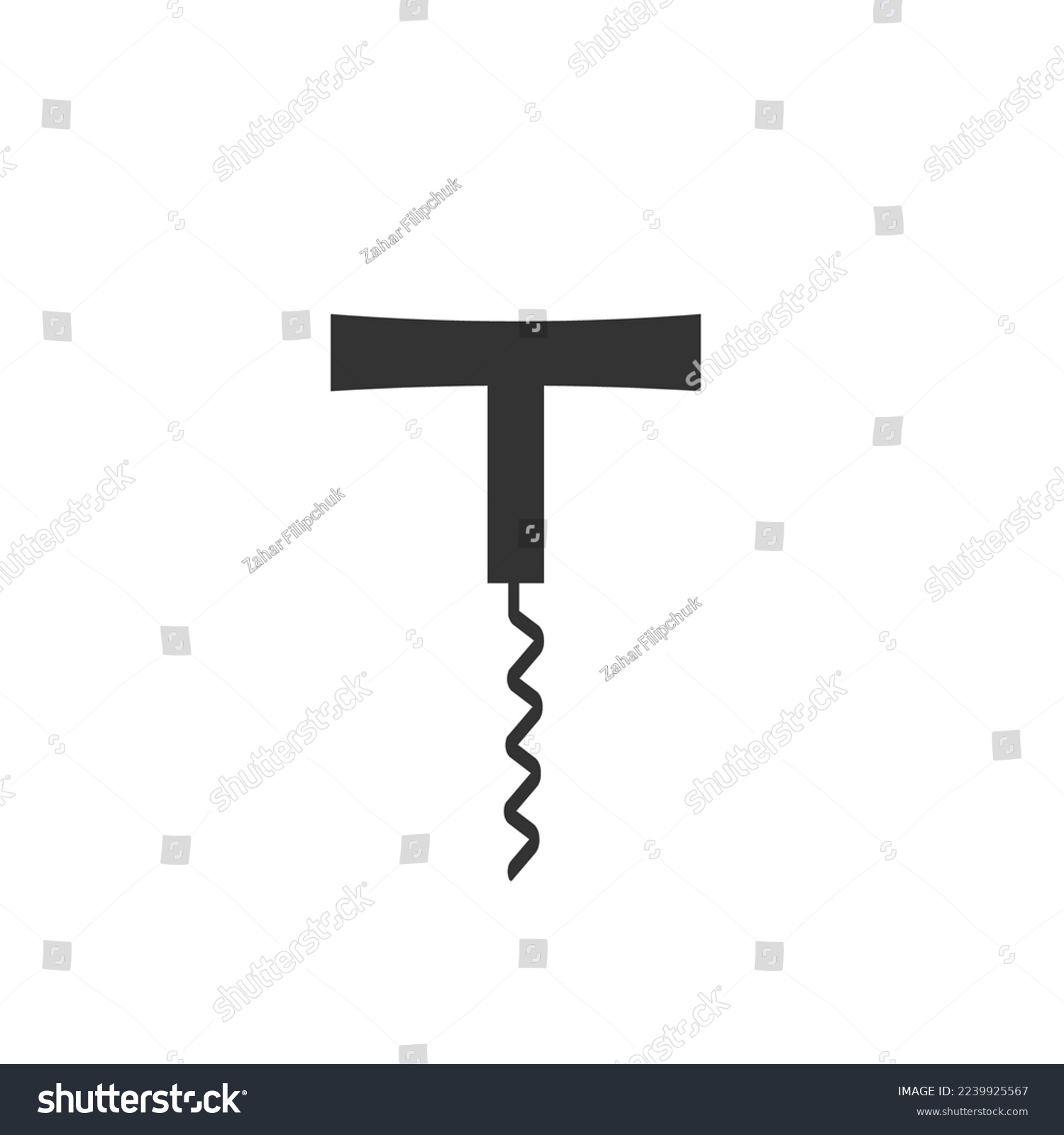 Corkscrew icon. Uncork tool background vector - Royalty Free Stock ...