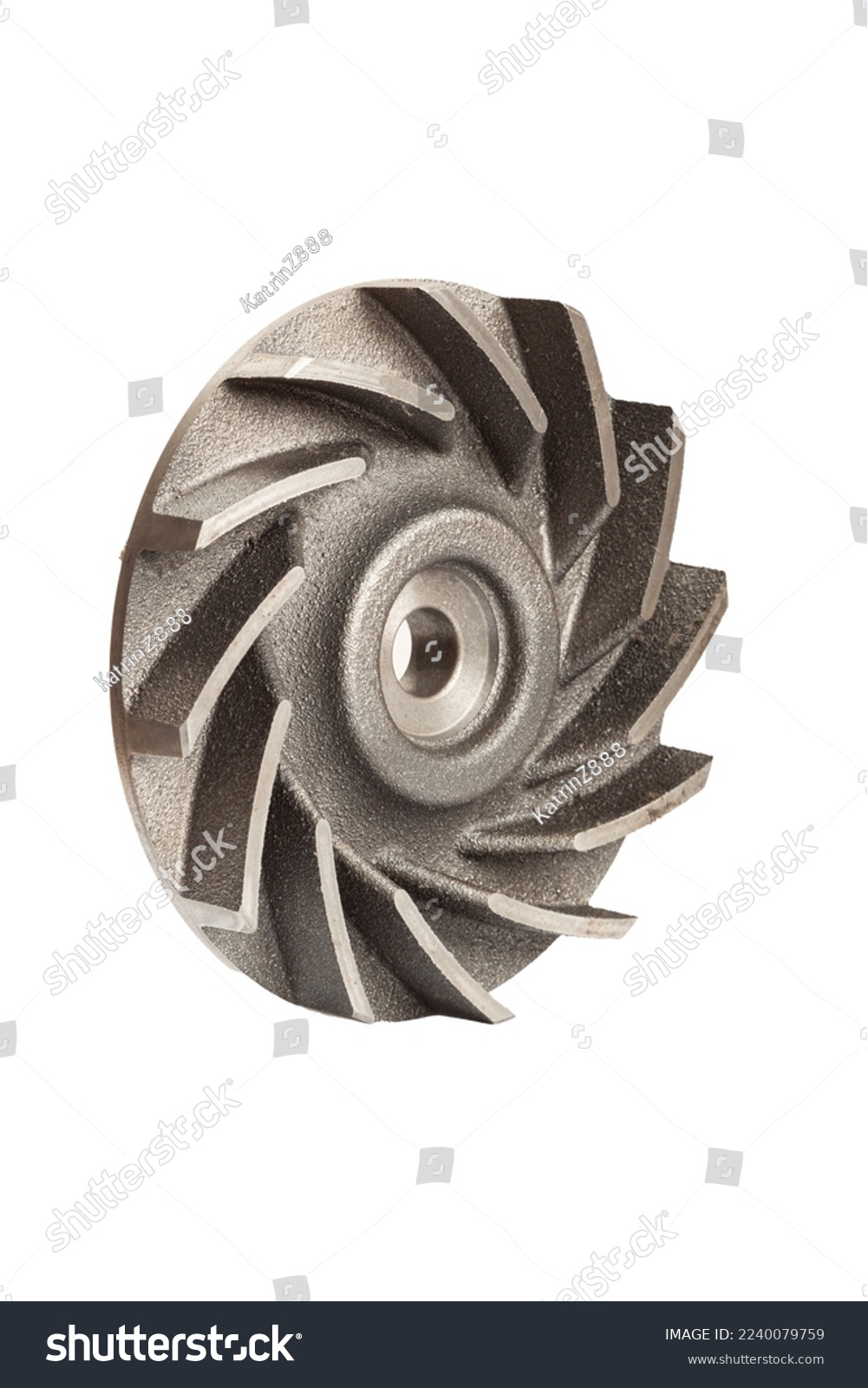 Front view of the new impeller and fan blades on white isolated #2240079759