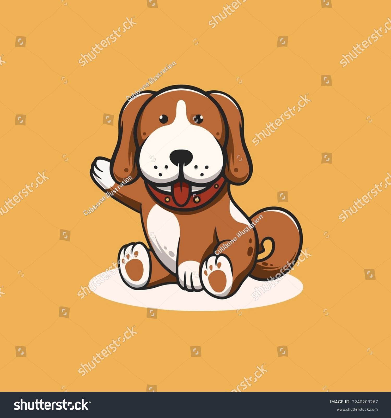 Cute dog smiling cartoon illustration - Royalty Free Stock Vector ...