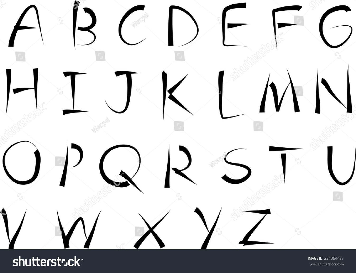 English Alphabet A To Z Royalty Free Stock Vector 224064493