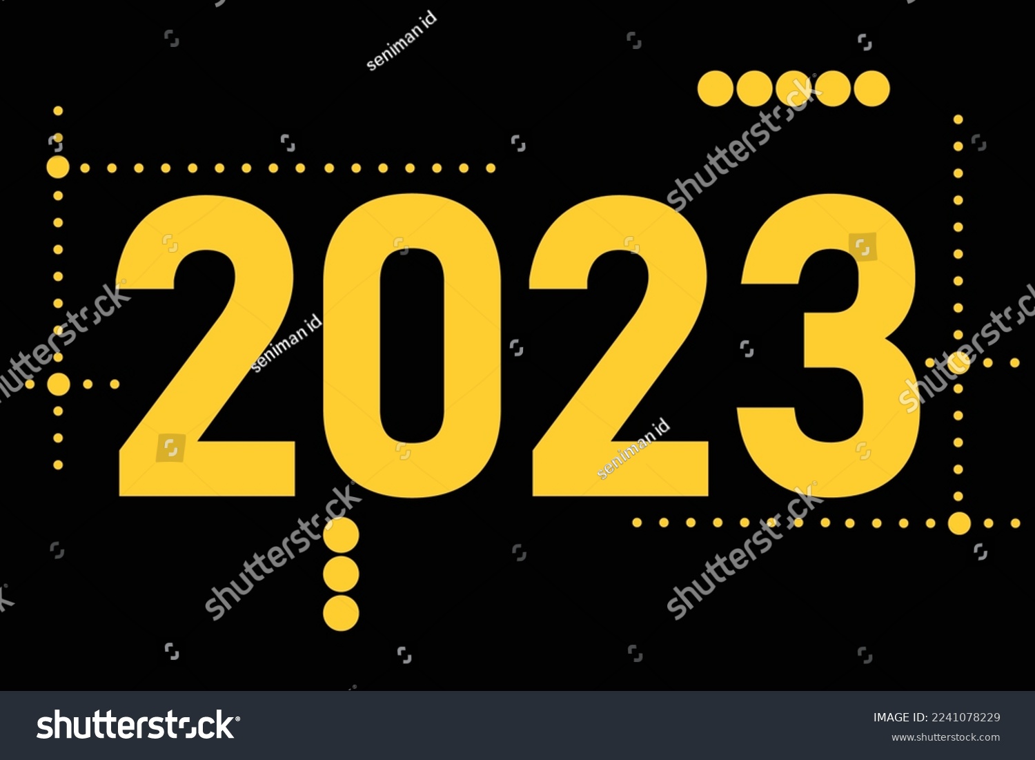 happy new year 2023. new year 2023 design yellow - Royalty Free Stock ...