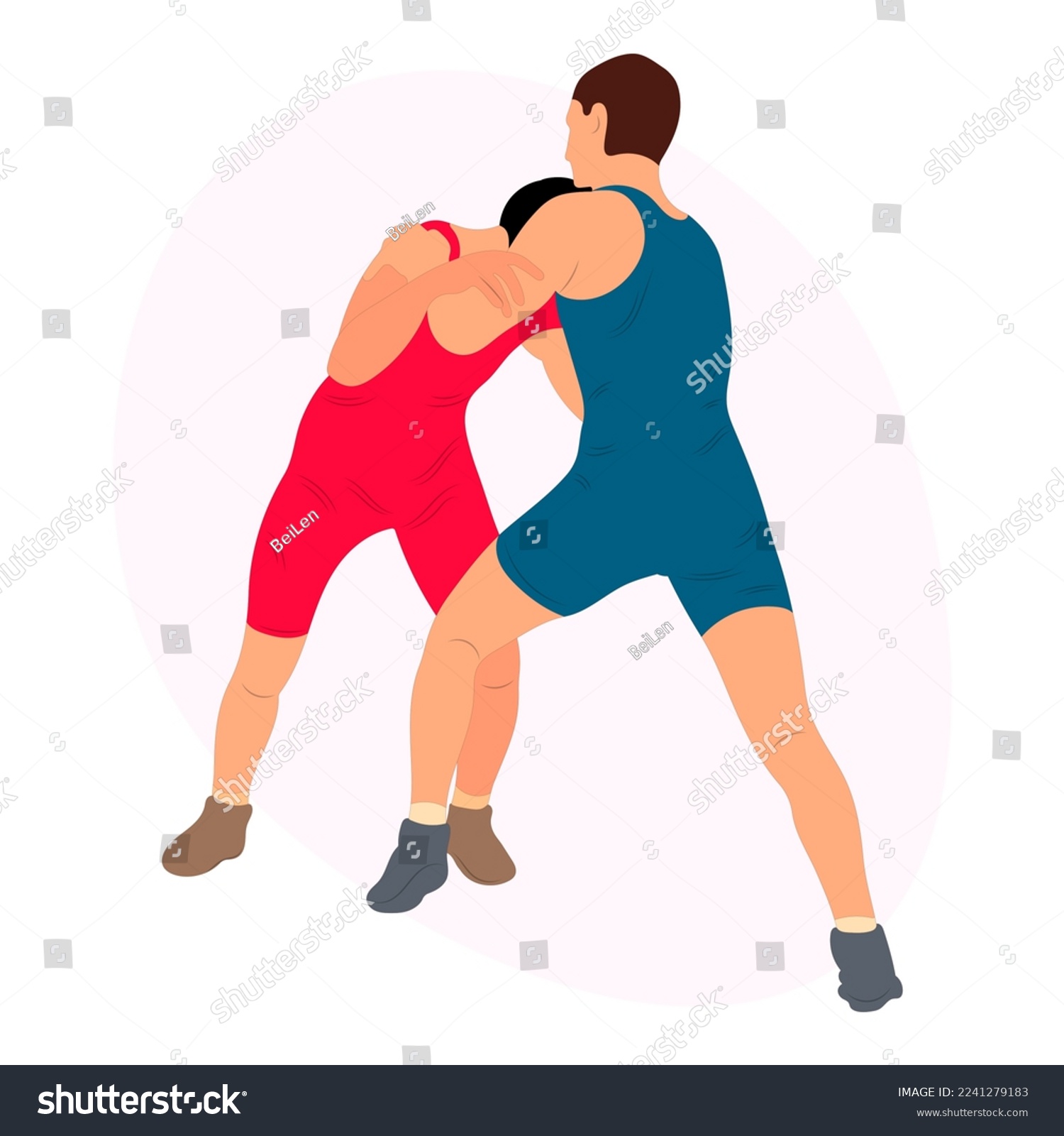 Vector athletes wrestlers in the fight, duel, - Royalty Free Stock ...