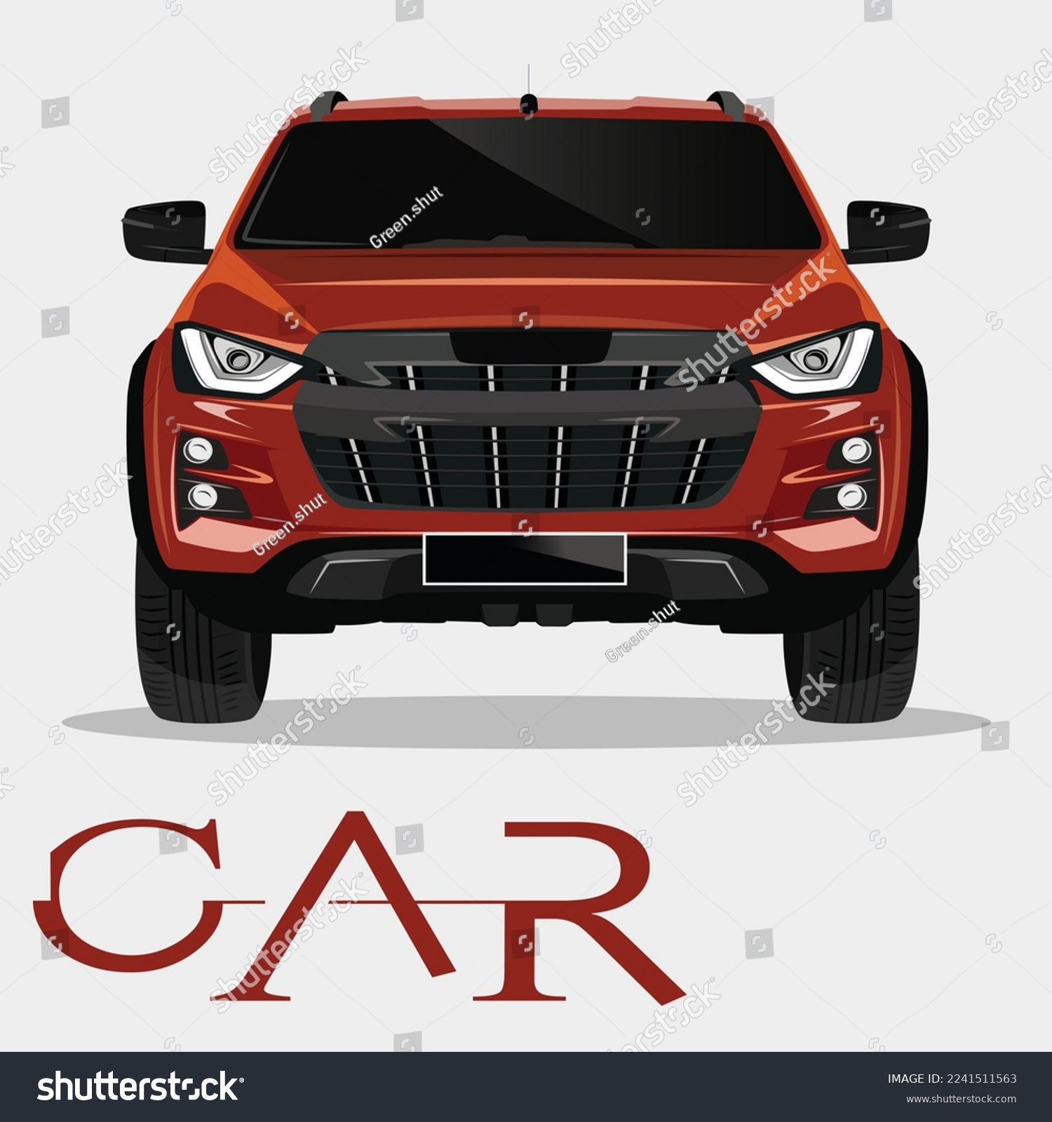 Car Front View Vehicle Branding Mockup All Royalty Free Stock Vector Avopix Com