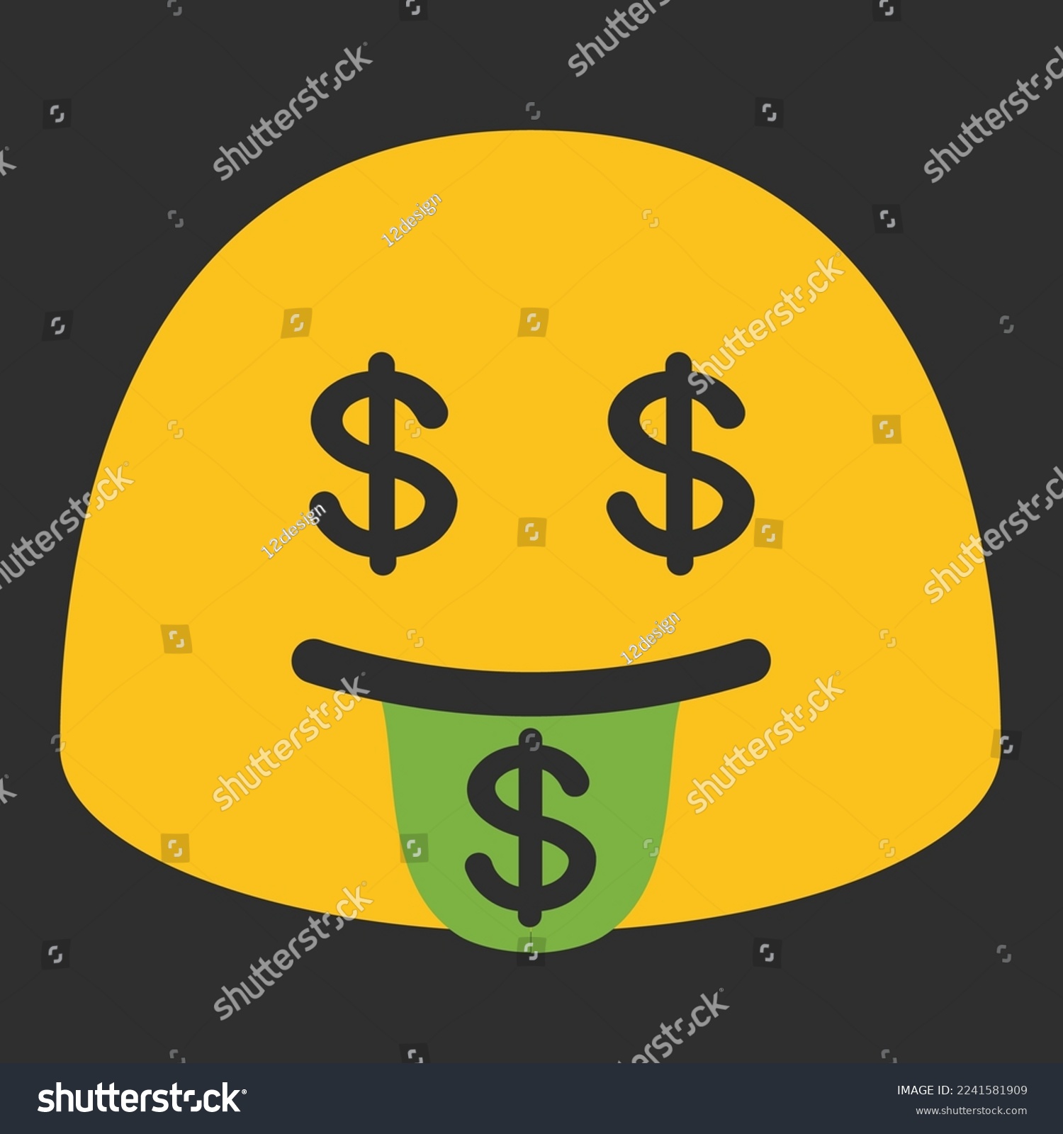 Money Mouth Face Vector Emoji Design Isolated Royalty Free Stock Vector 2241581909