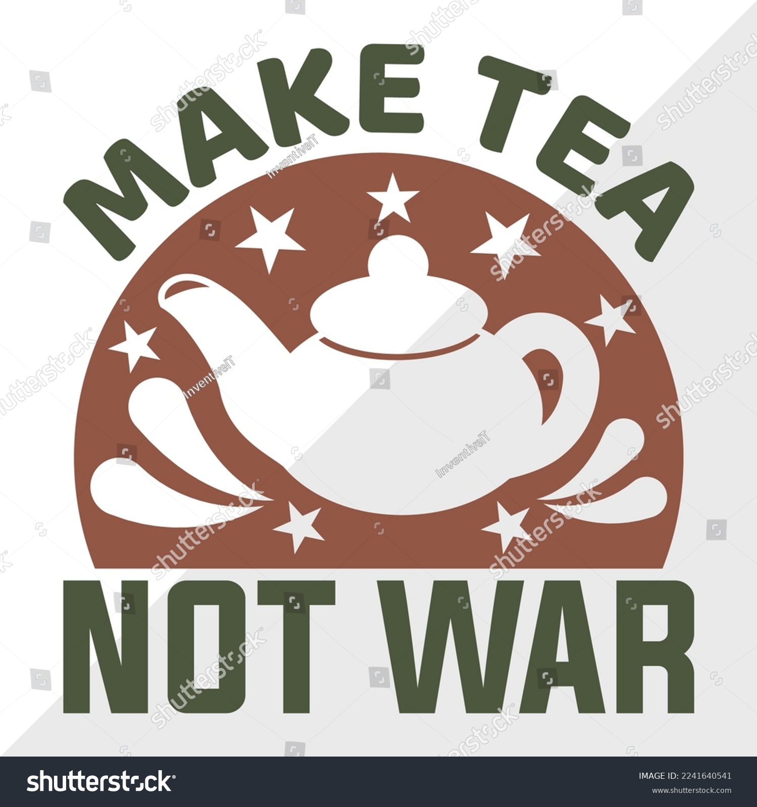 Make Tea Not War SVG Printable Vector - Royalty Free Stock Vector