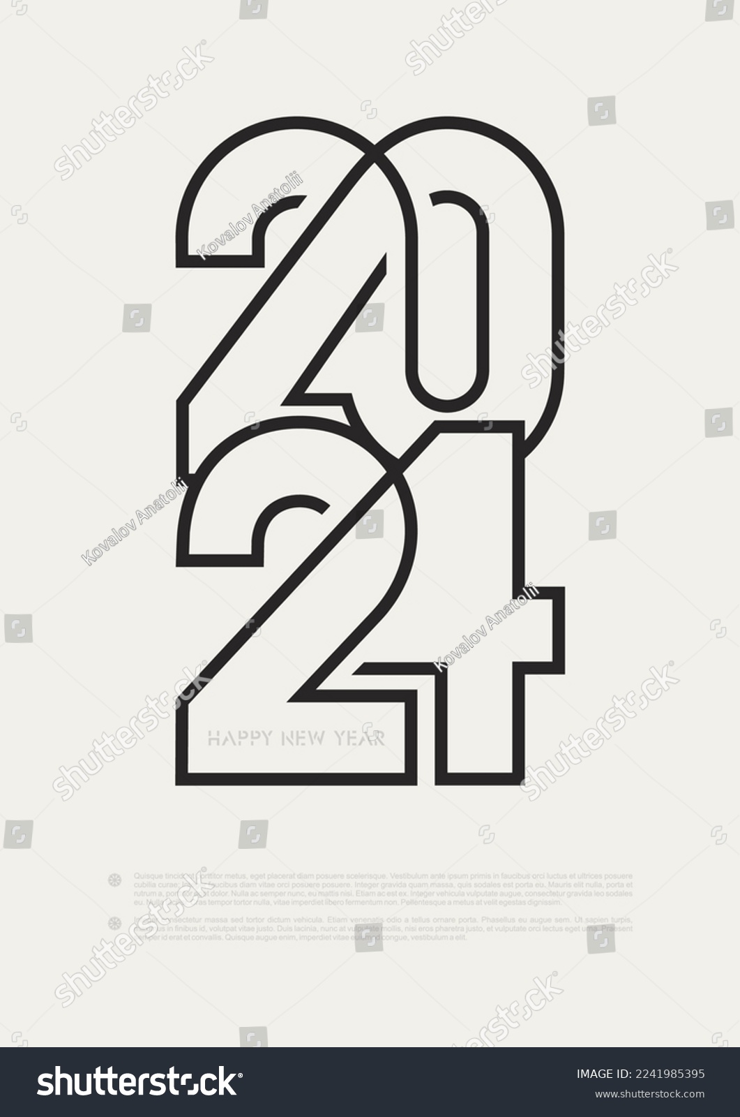 2024 Trend Logo Design For Happy New Year Poster Royalty Free Stock Vector 2241985395 2220