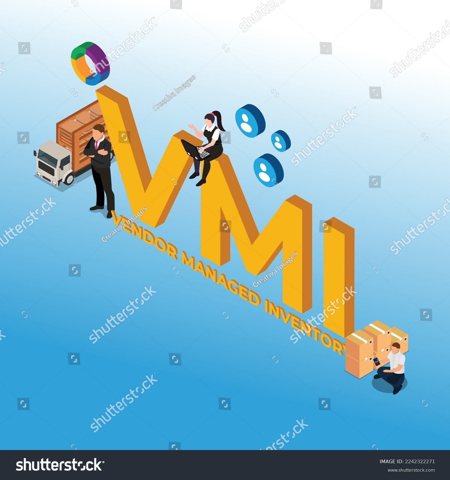 Vmi Vendor Managed Inventory Isometric 3d Royalty Free Stock Vector 2242322271 6101