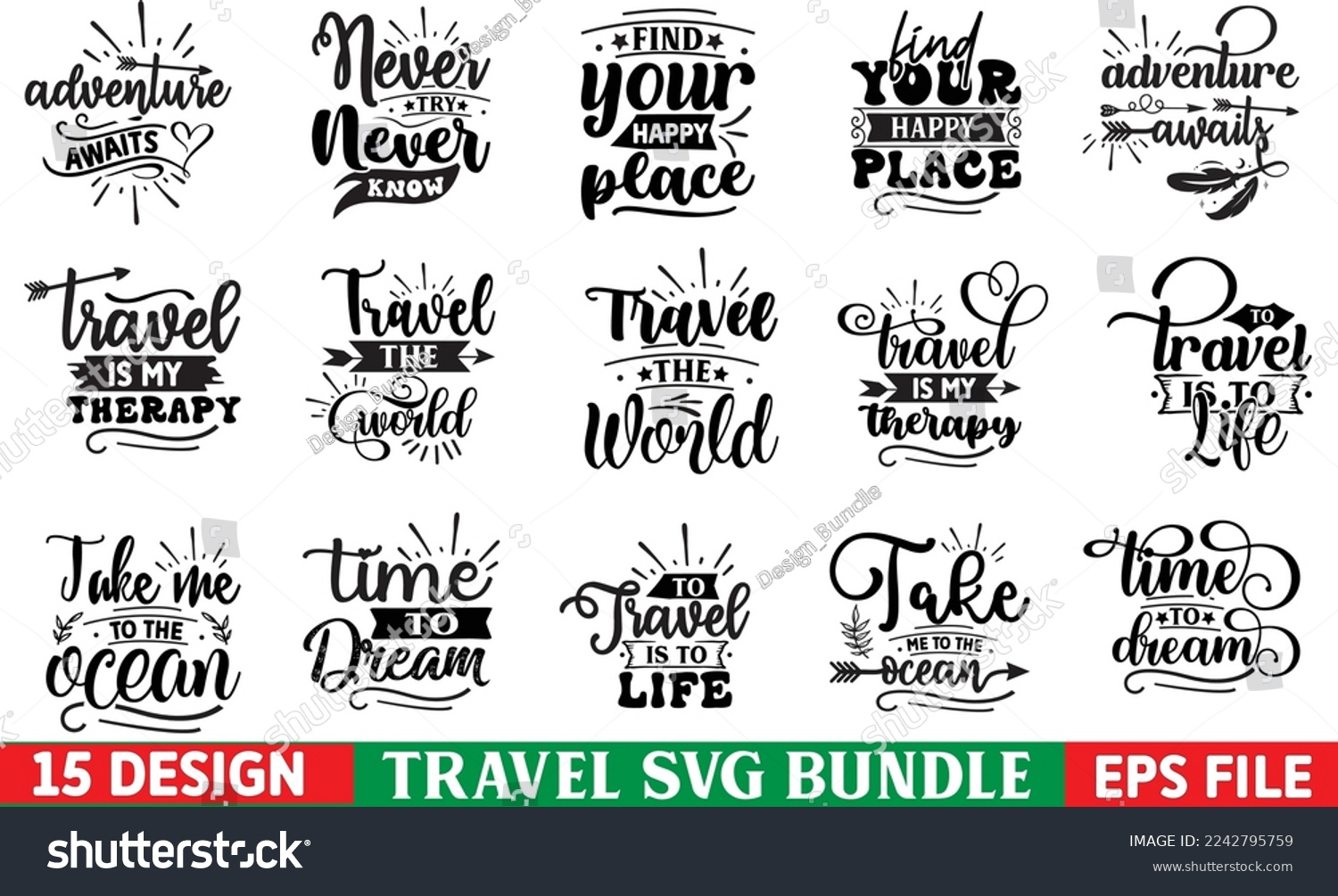 Travel svg bundle , Travel svg Design - Royalty Free Stock Vector ...