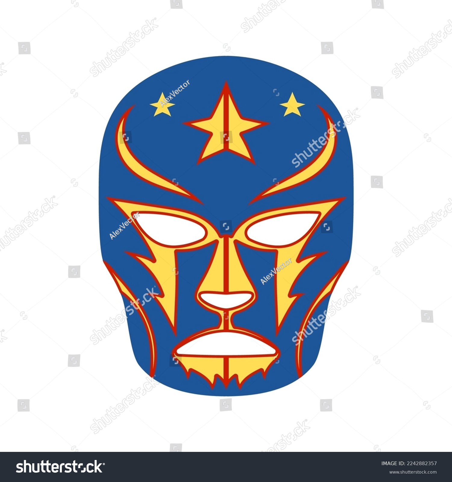 Mexican luchador mask template. Wrestling suit Royalty Free Stock