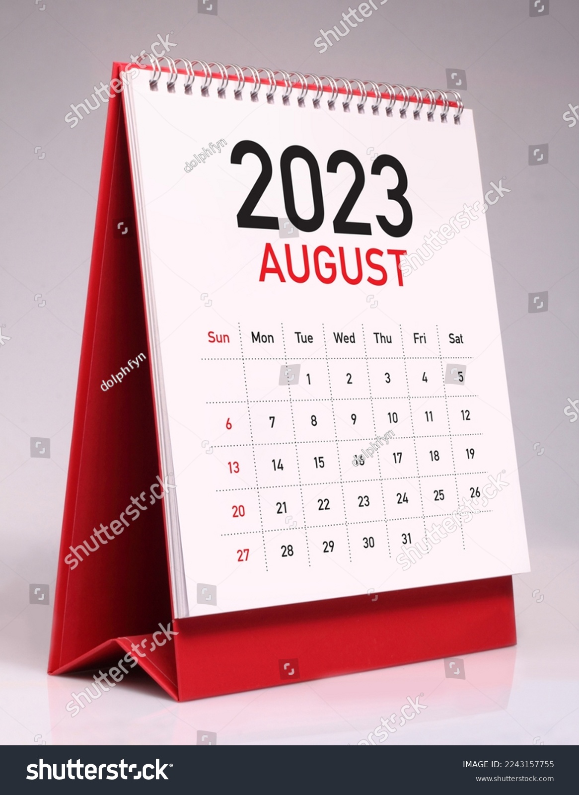 Simple desk calendar for August 2023 #2243157755