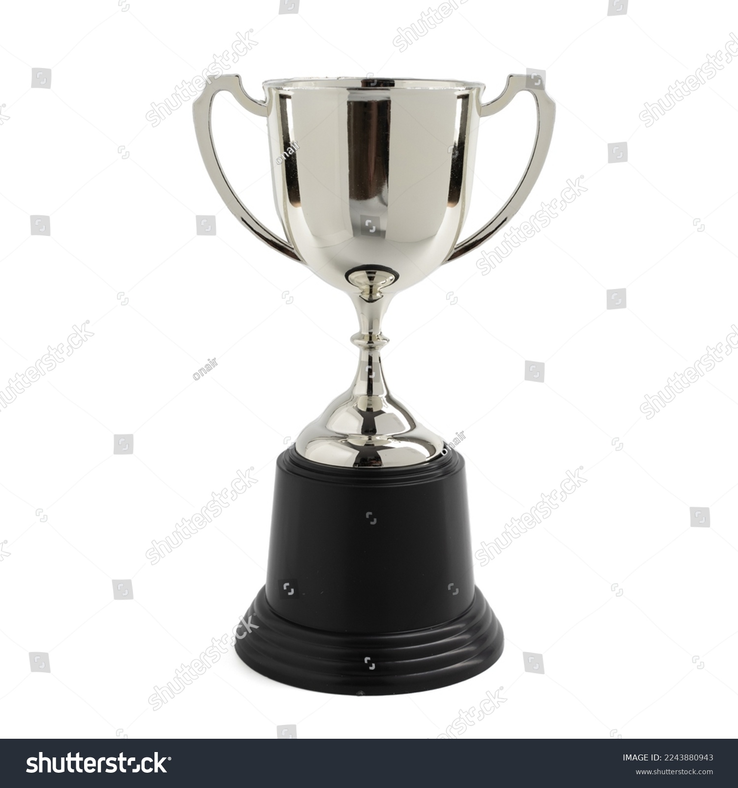 silver color trophy cup on white background #2243880943
