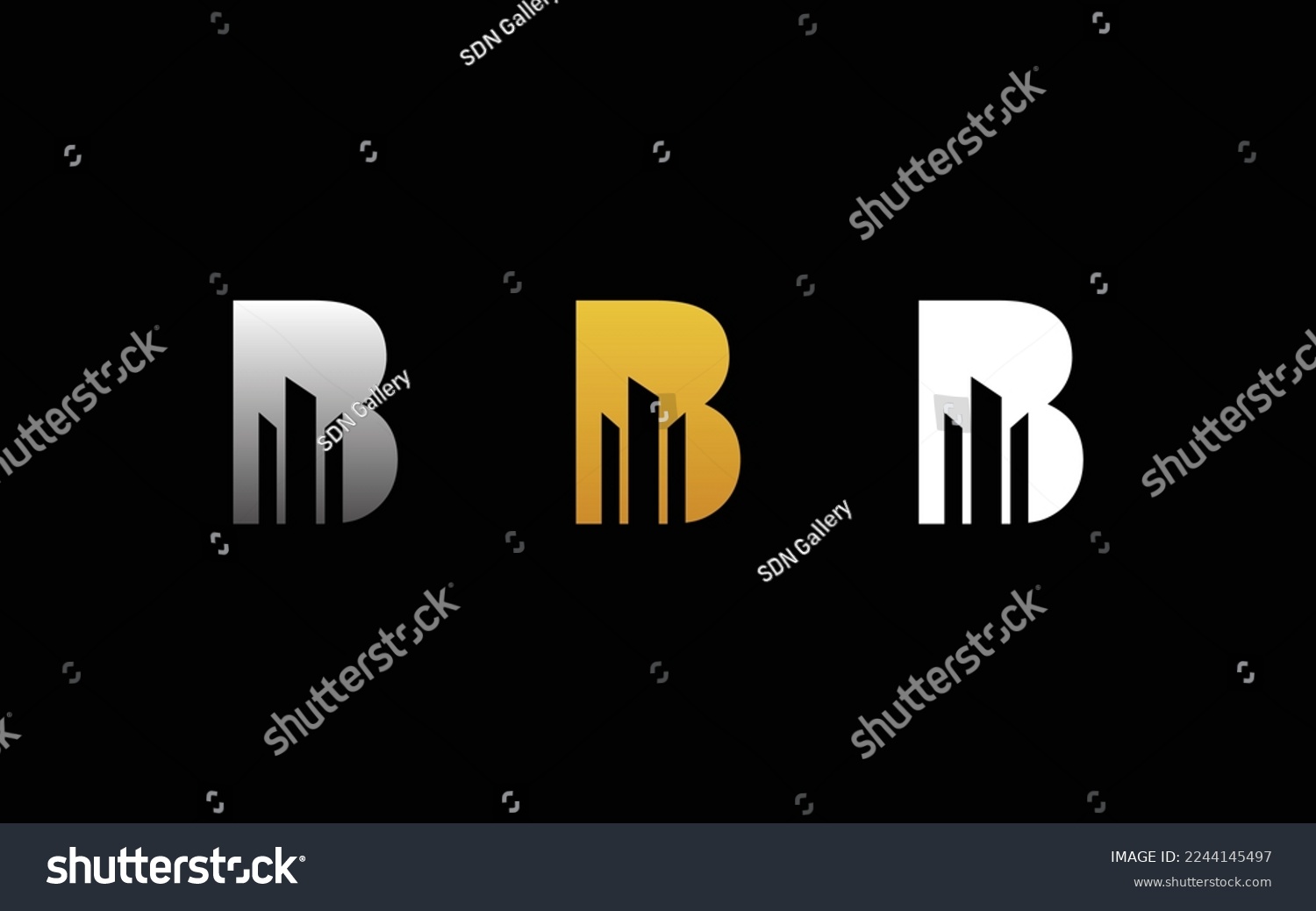 Letter B Real Estate Logo Design - Royalty Free Stock Vector 2244145497 ...