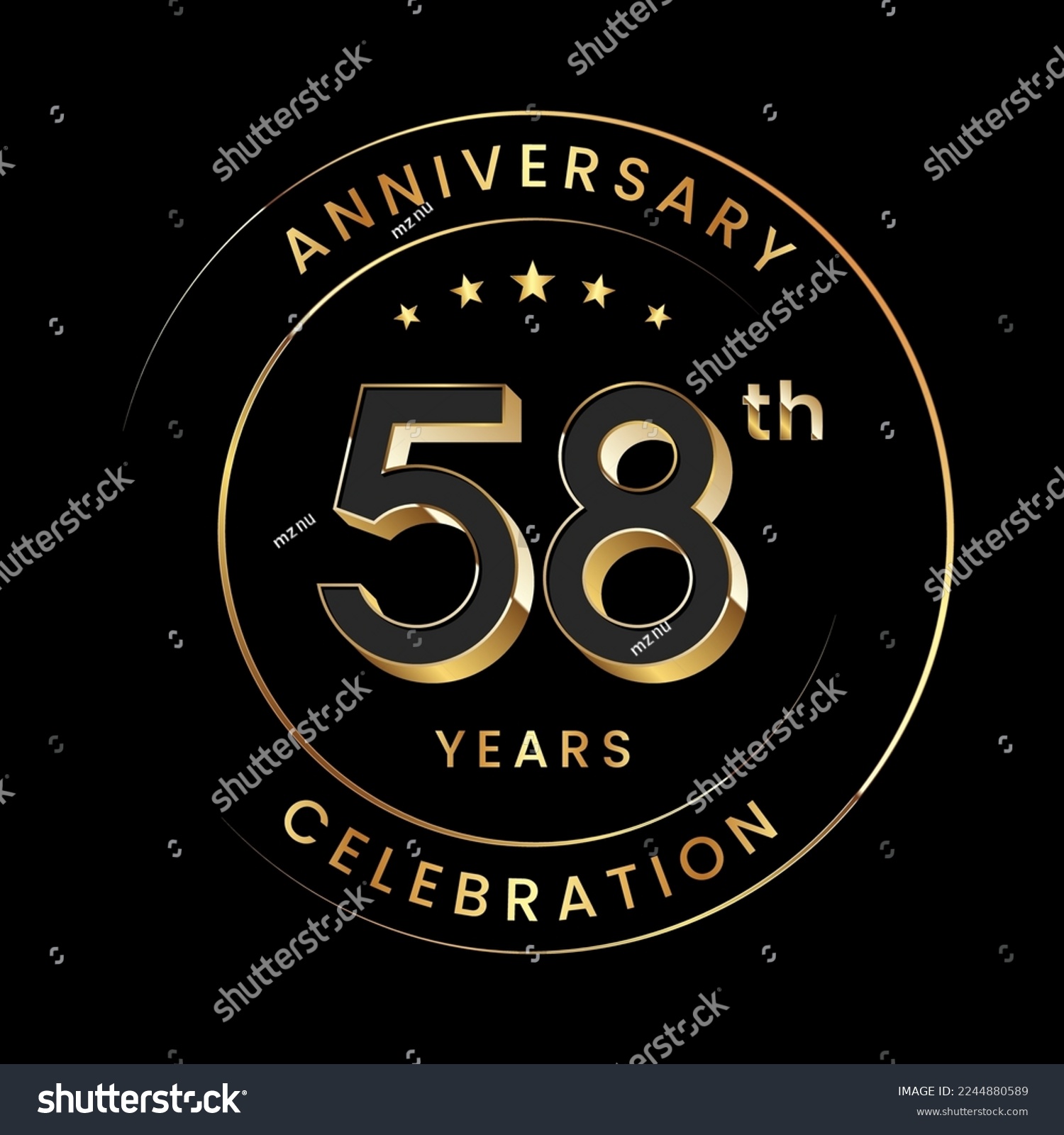 58th Anniversary. Anniversary logo design with - Royalty Free Stock ...