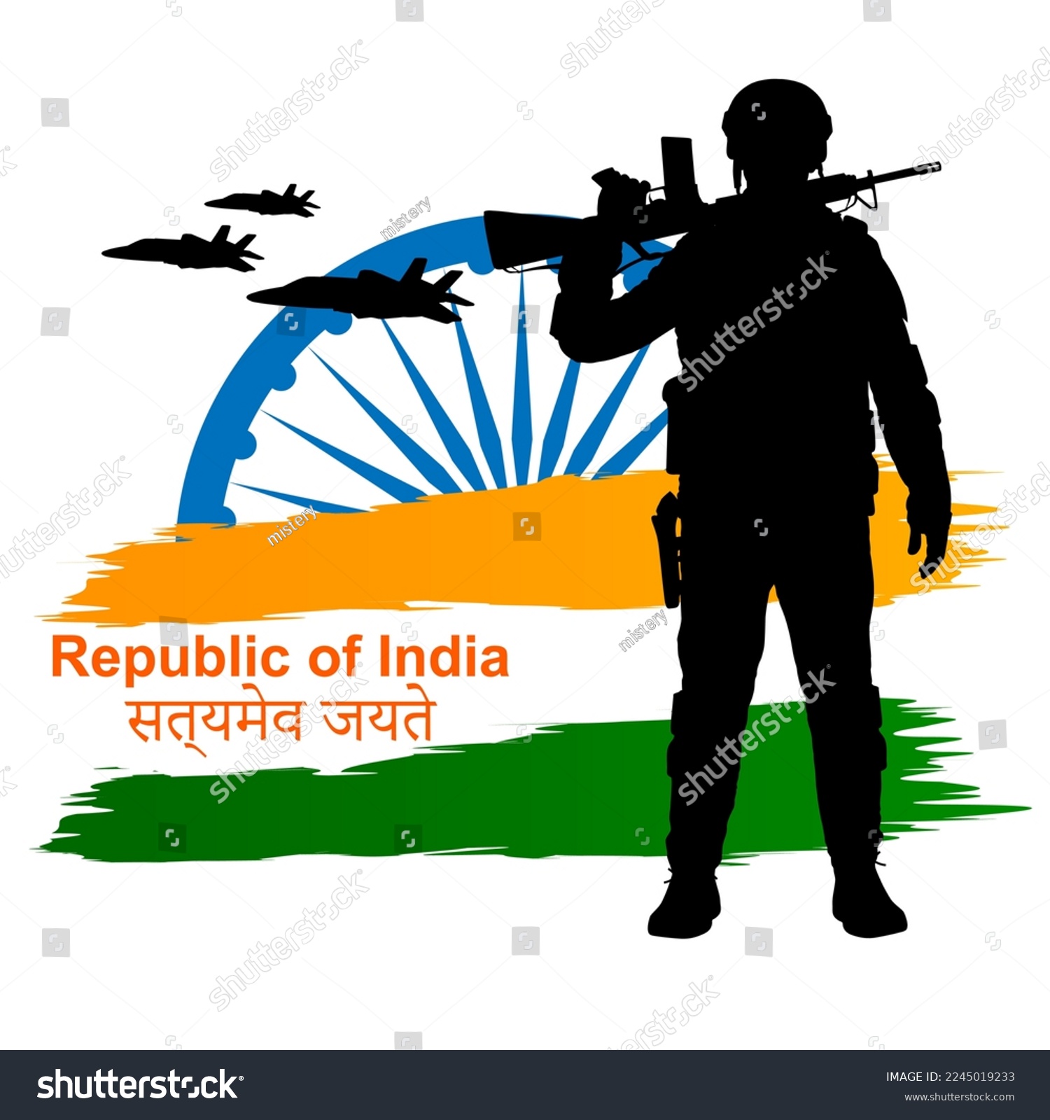 Indian Army soilder on background stylized flag - Royalty Free Stock ...