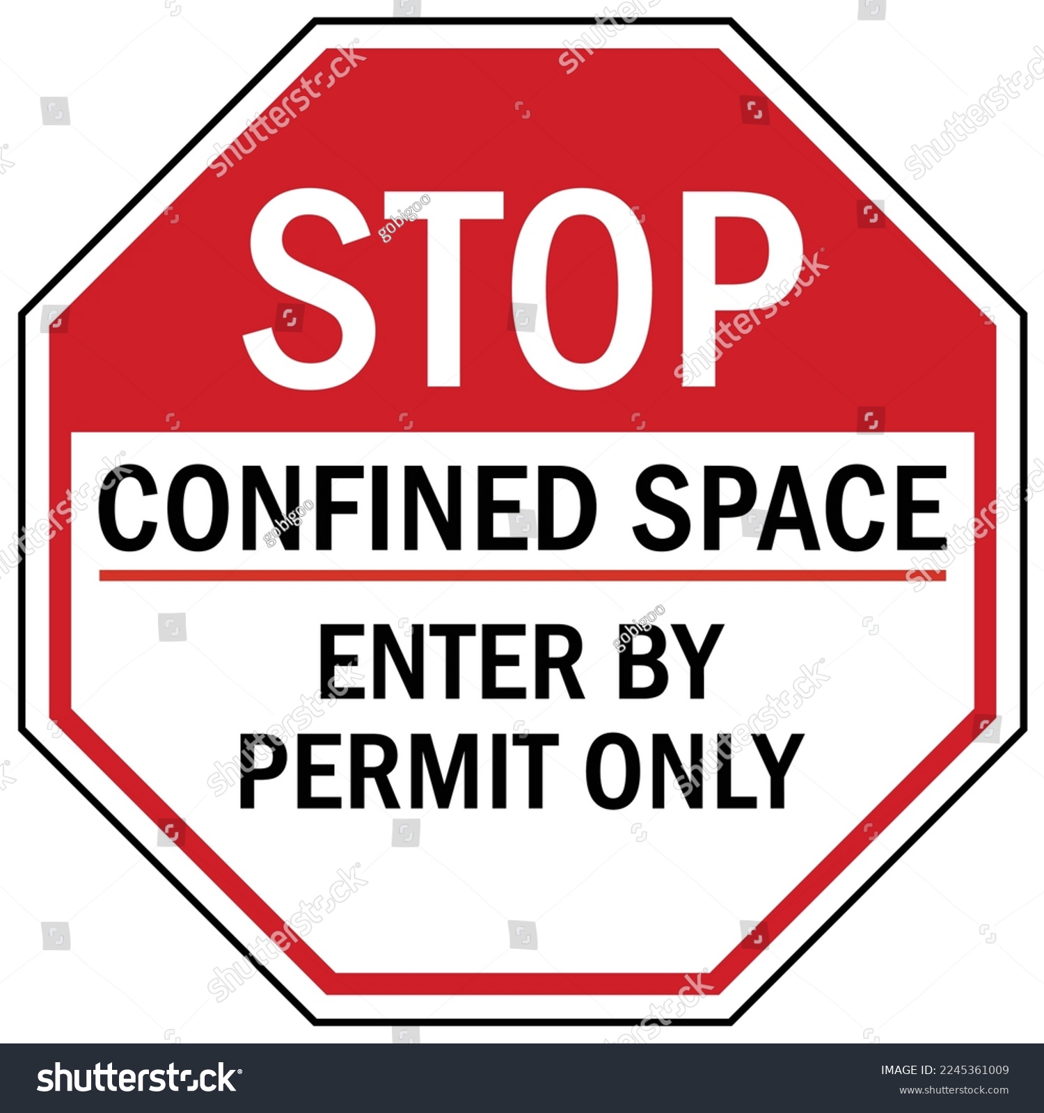 Confined space sign and labels - Royalty Free Stock Vector 2245361009 ...