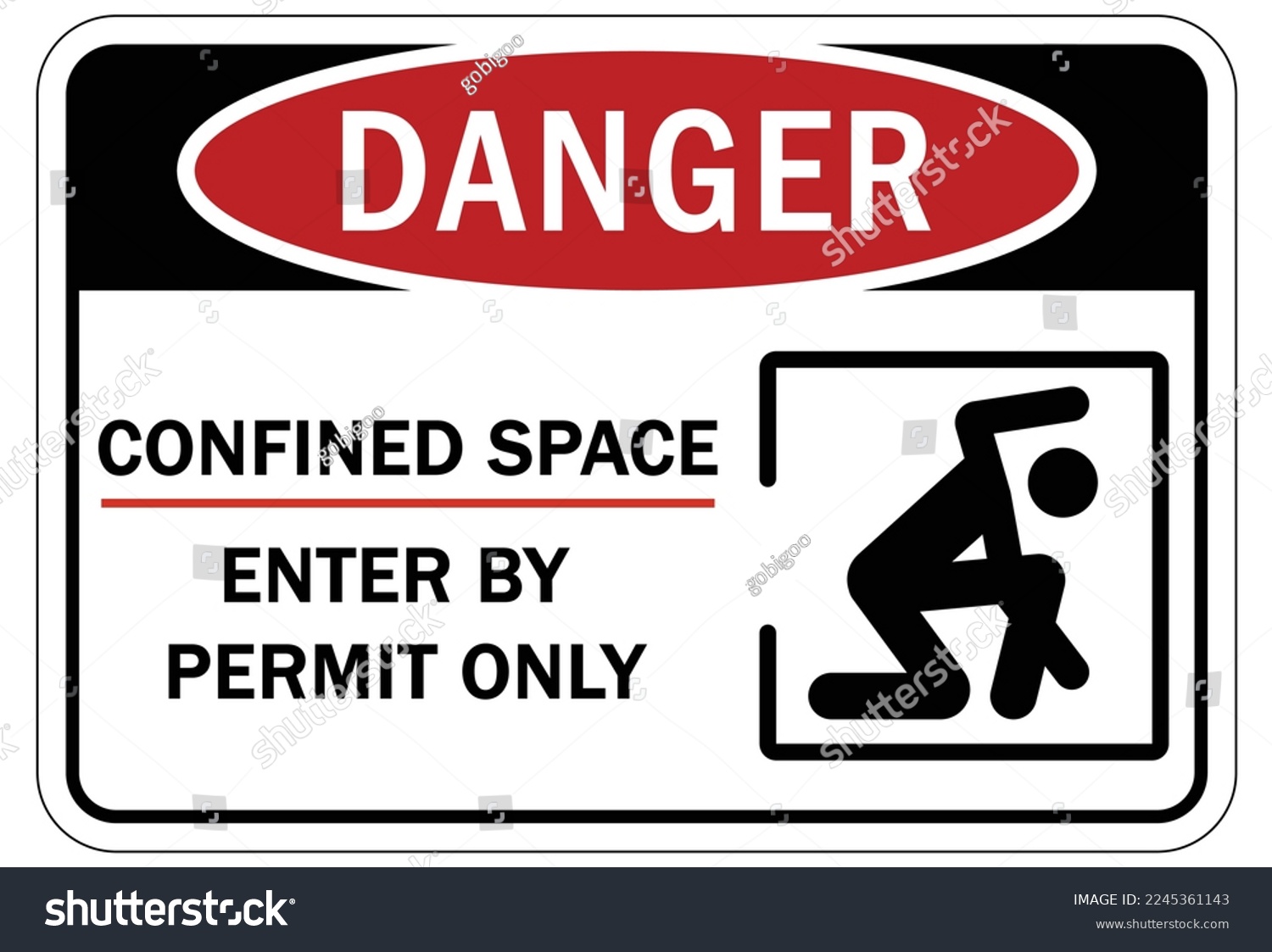 Confined space sign and labels - Royalty Free Stock Vector 2245361143 ...