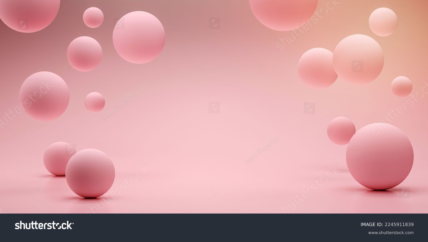 Floating spheres 3d rendering empty space for product show #2245911839