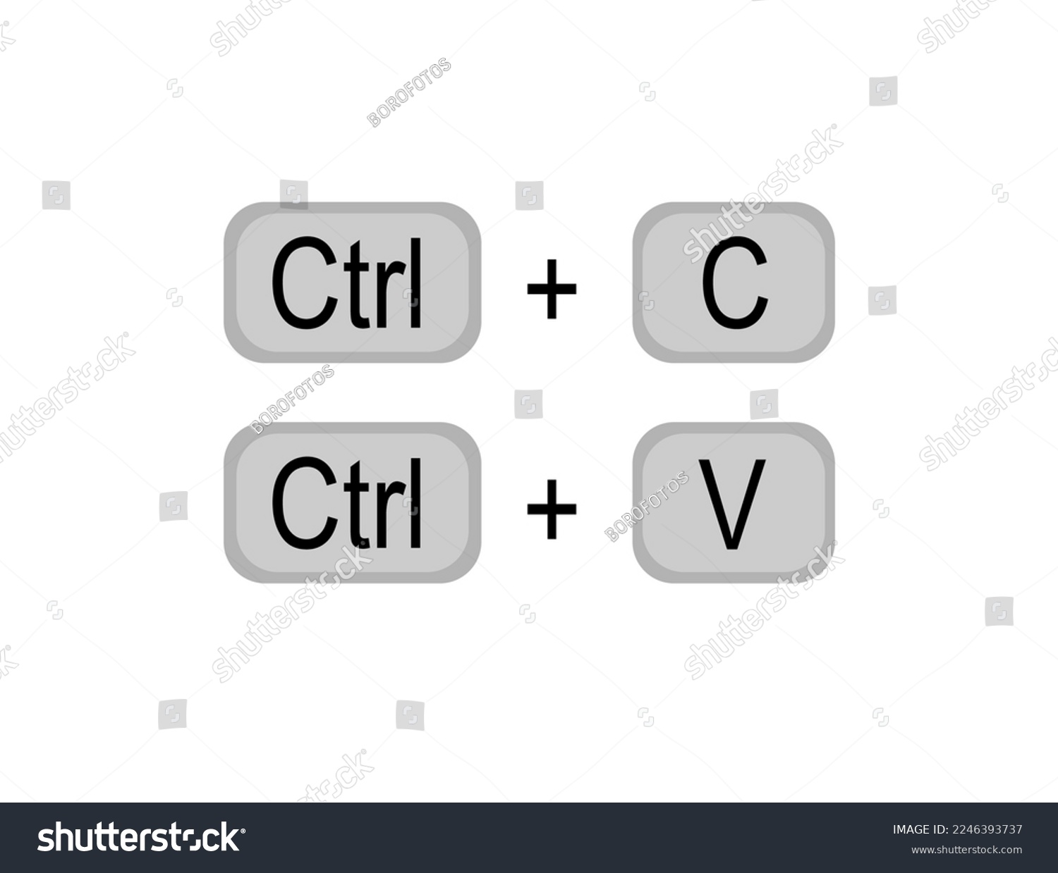 Ctrl C and Ctrl V keyboard buttons. Copy and Royalty Free Stock