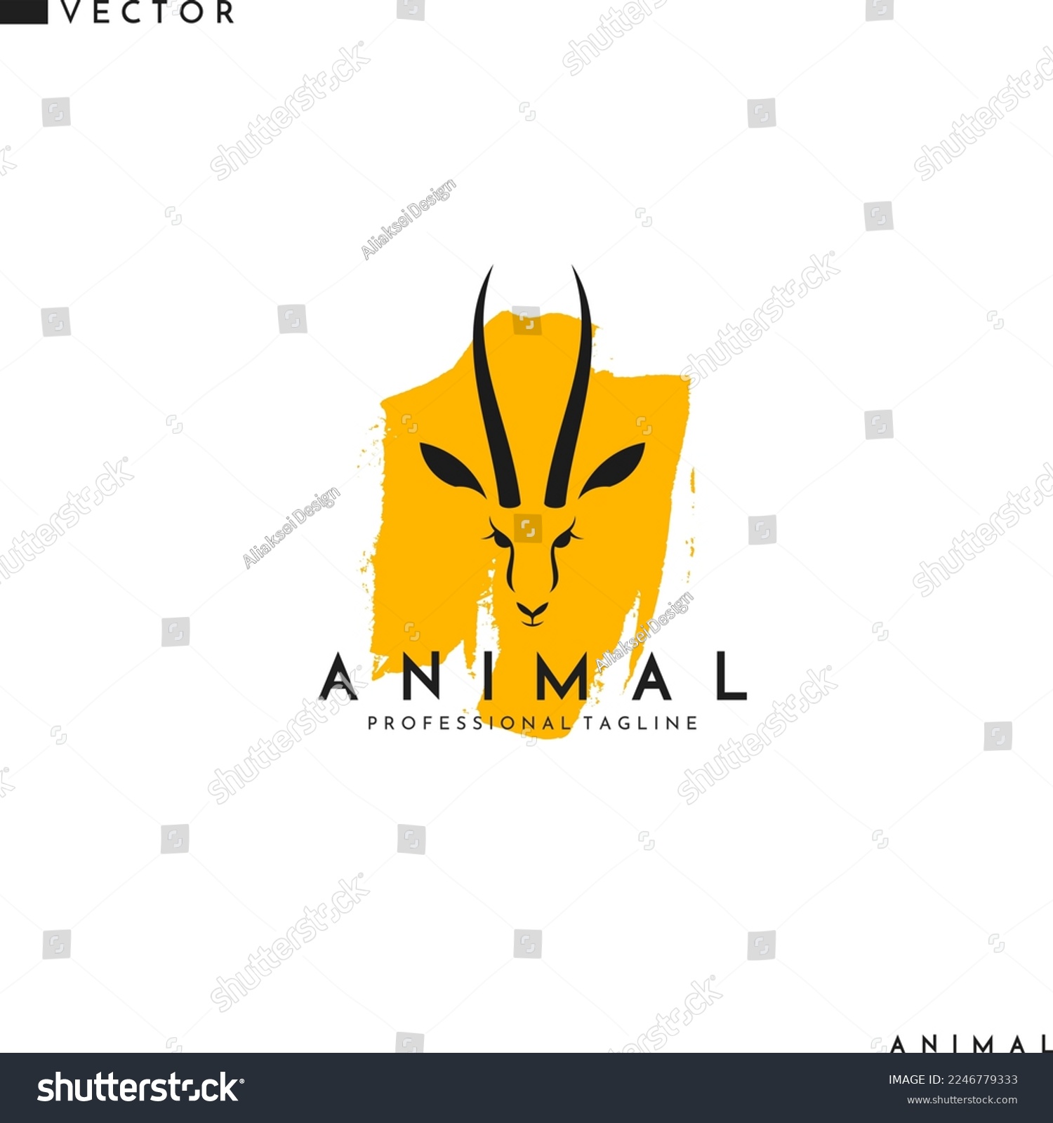 Springbok Abstract Antelope springbok logo. Beautiful animal with - Royalty Free Stock ...