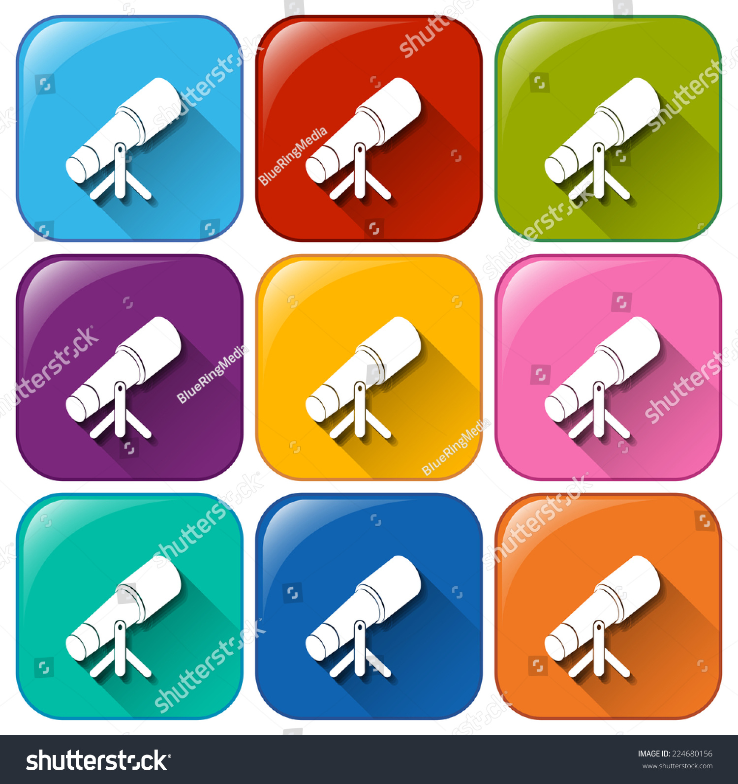 Illustration of the buttons with telescopes on a - Royalty Free Stock ...