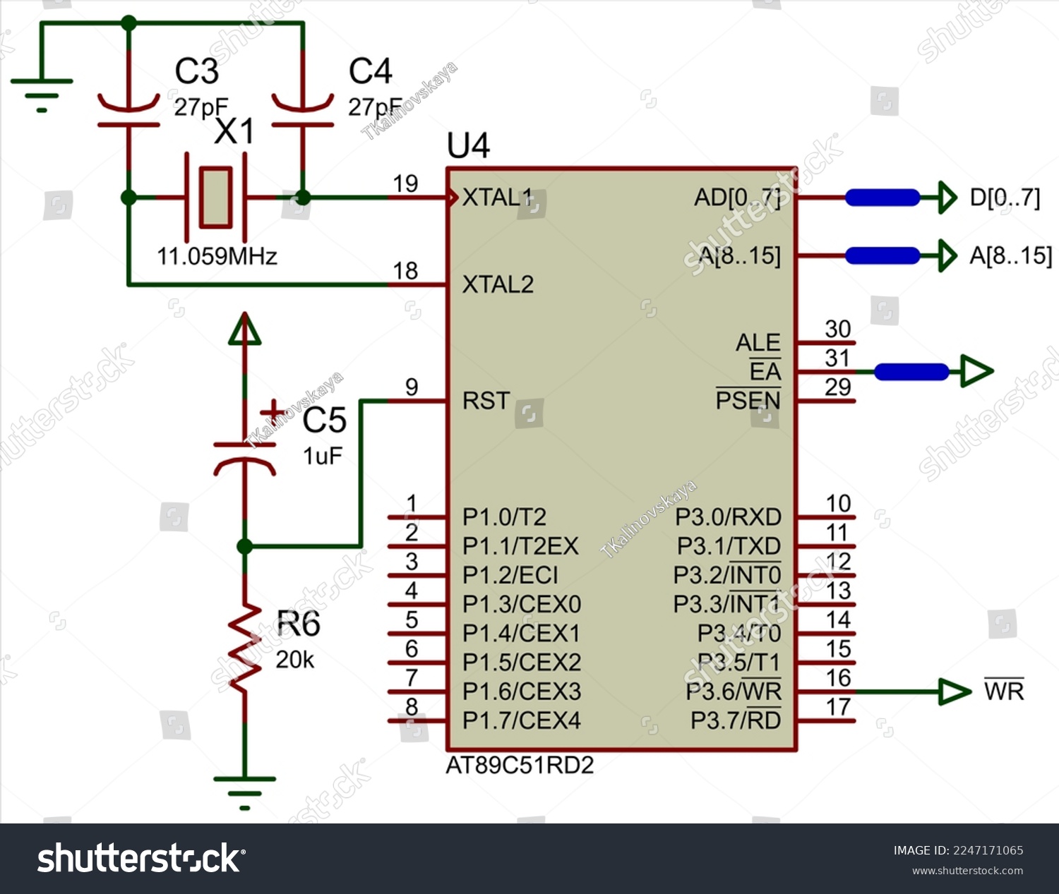 Electrical circuit with microcontroller, - Royalty Free Stock Photo ...