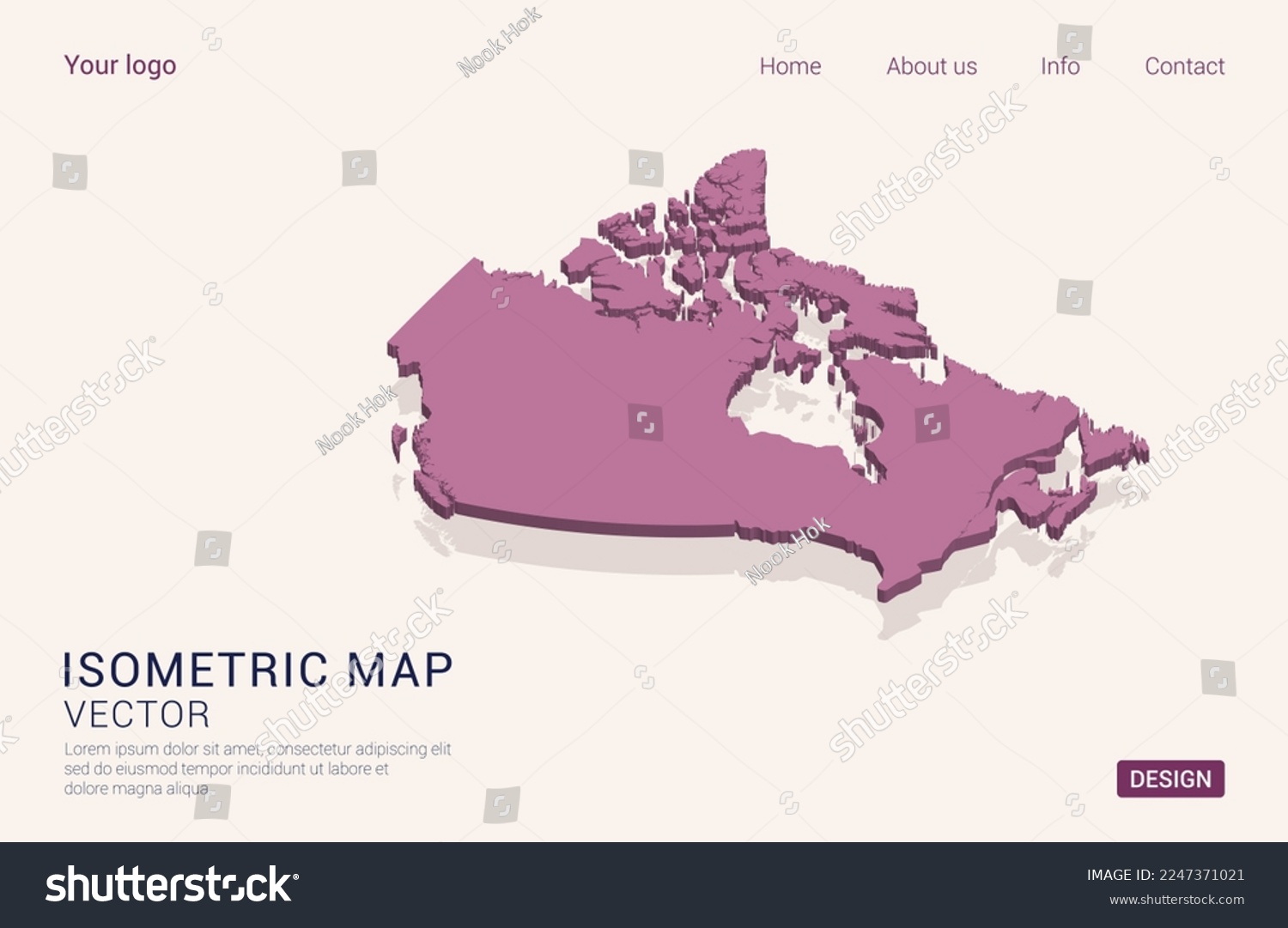 Canada map purple on white background with 3d - Royalty Free Stock ...