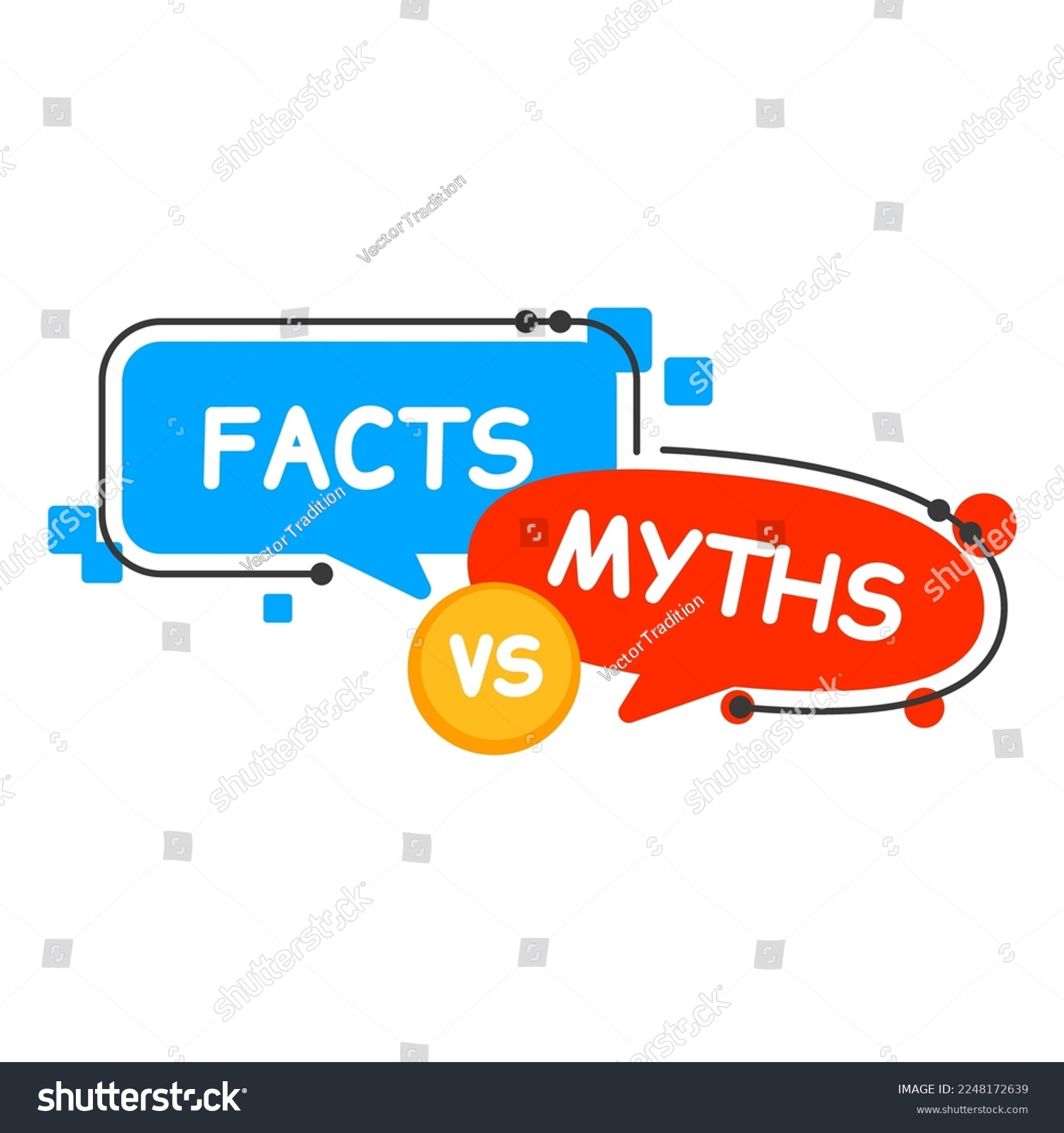 Myths vs facts icon. Truth and false, reality or - Royalty Free Stock ...