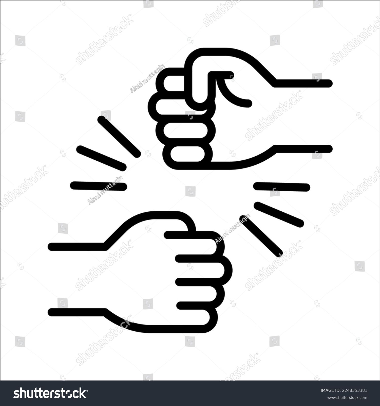 Friendly handshake icon. Joining hands. Buddies - Royalty Free Stock ...