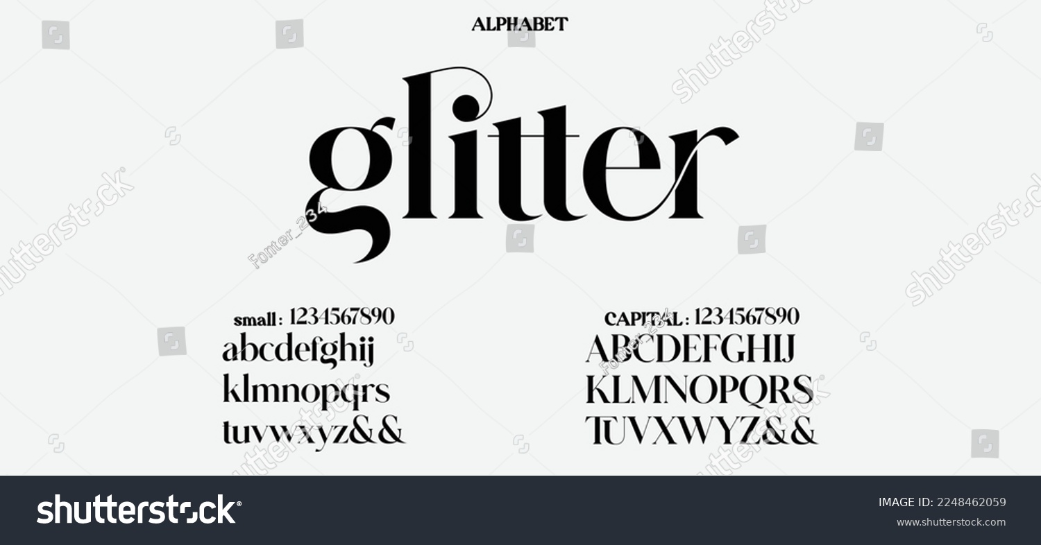 Glitter Abstract Quality Font Alphabet Minimal Royalty Free Stock Vector 2248462059