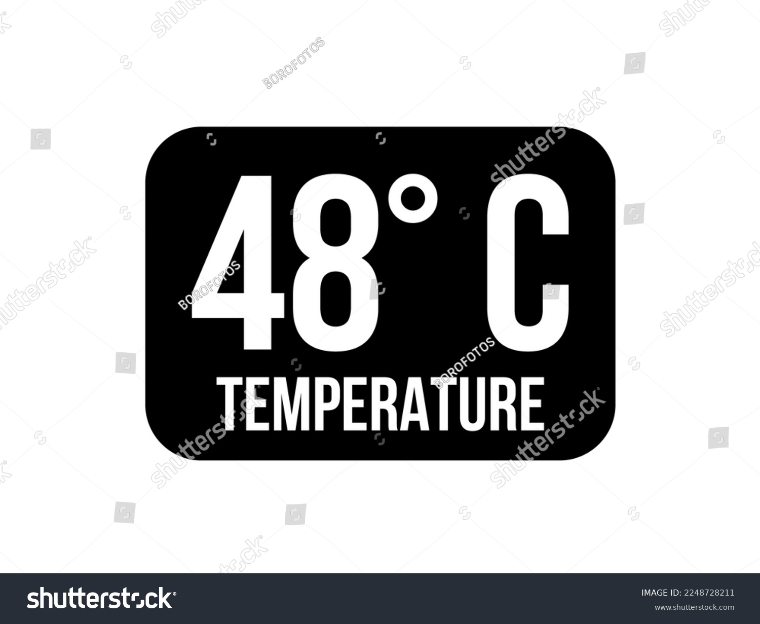 48° C. Temperature degrees celsius vector isolated on white background #2248728211