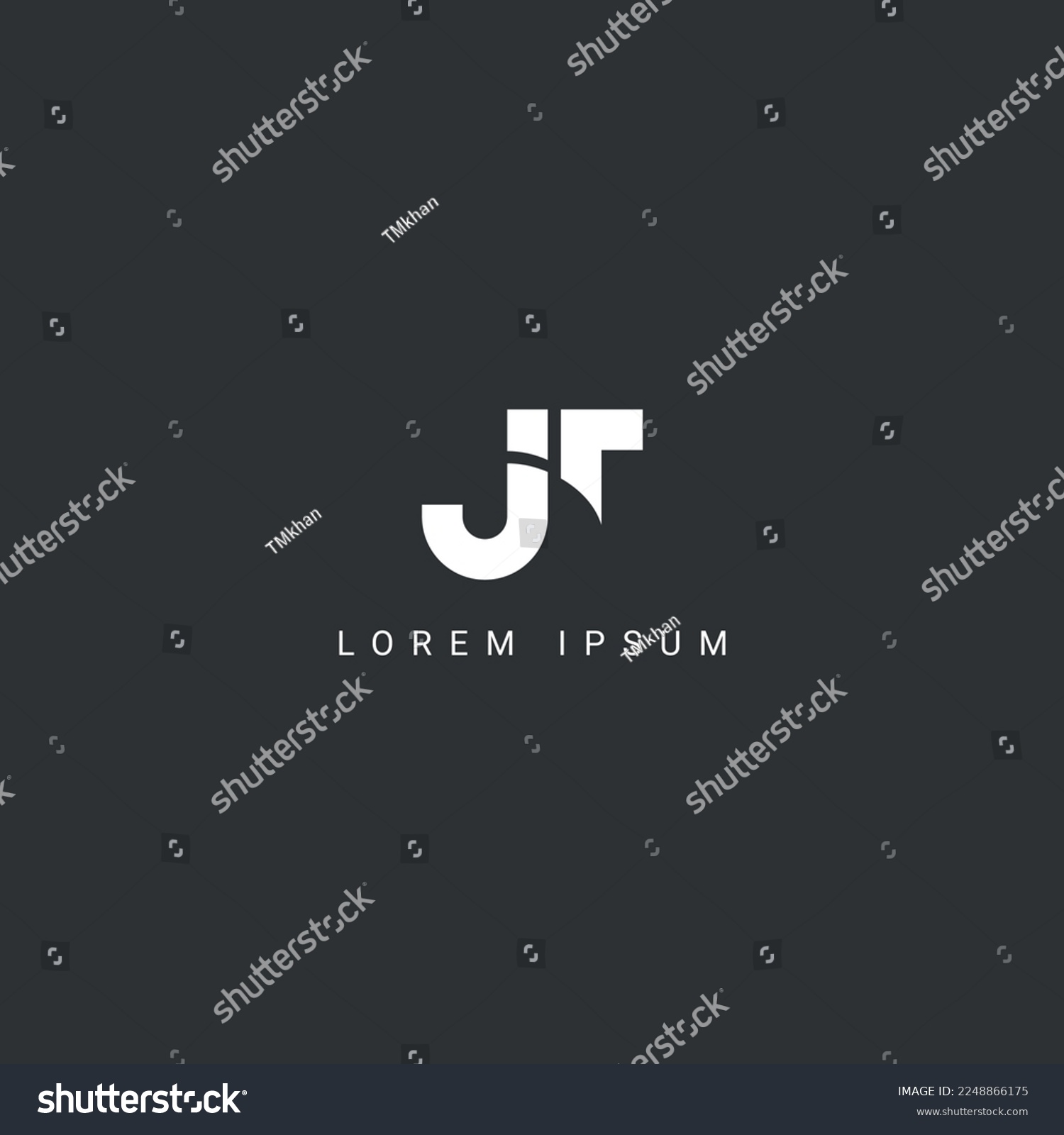 Creative minimal JT TJ letter business logo initial based Monogram icon vector. #2248866175
