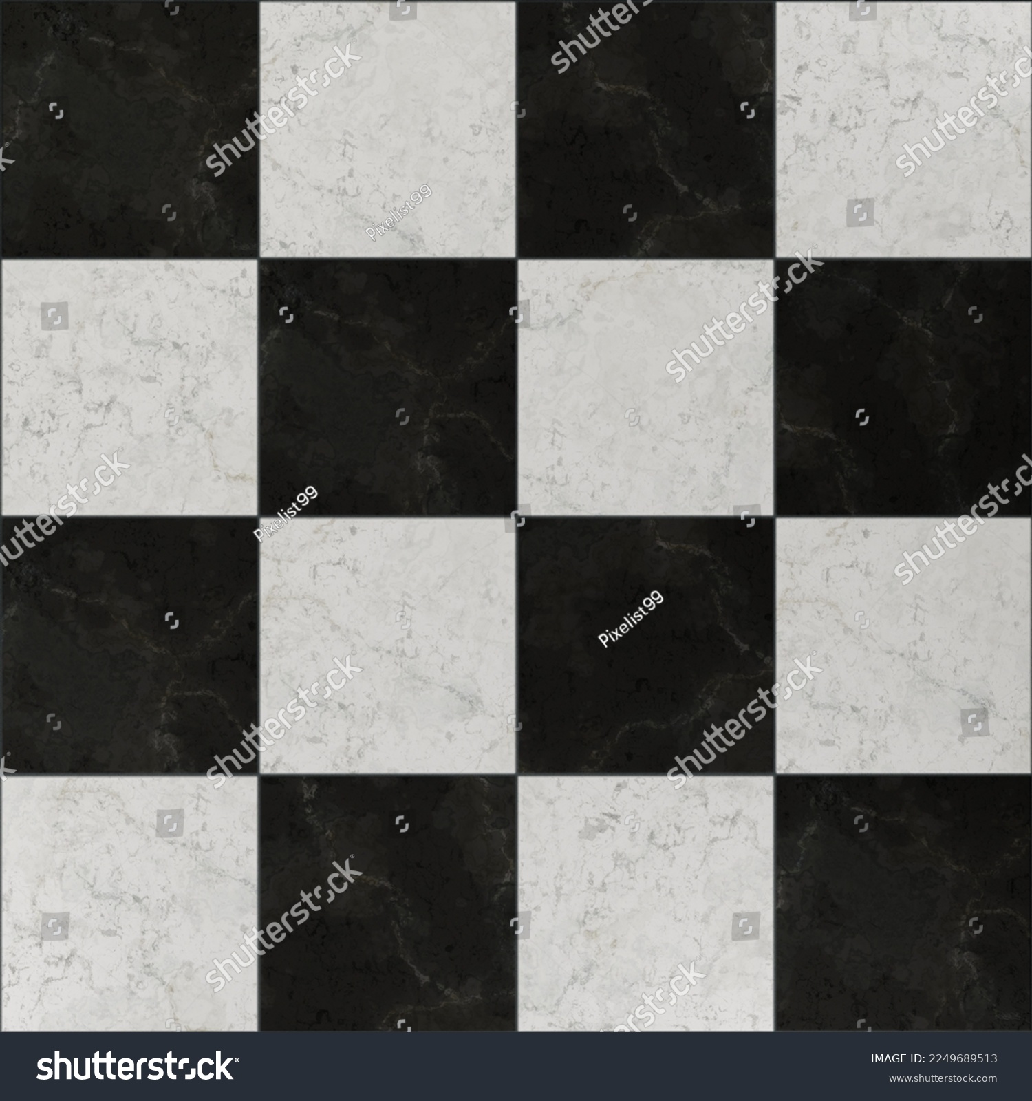 Checkered black and white interior tile Pattern Texture #2249689513
