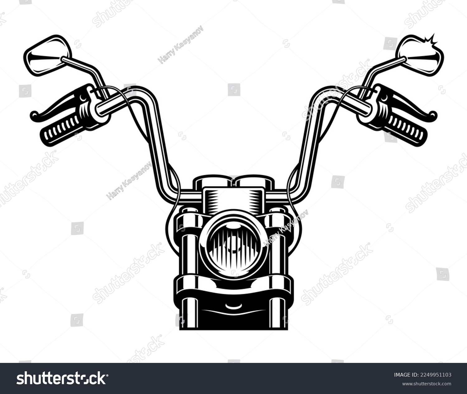 Vector illustration of a motorcycle handlebar on - Royalty Free Stock ...