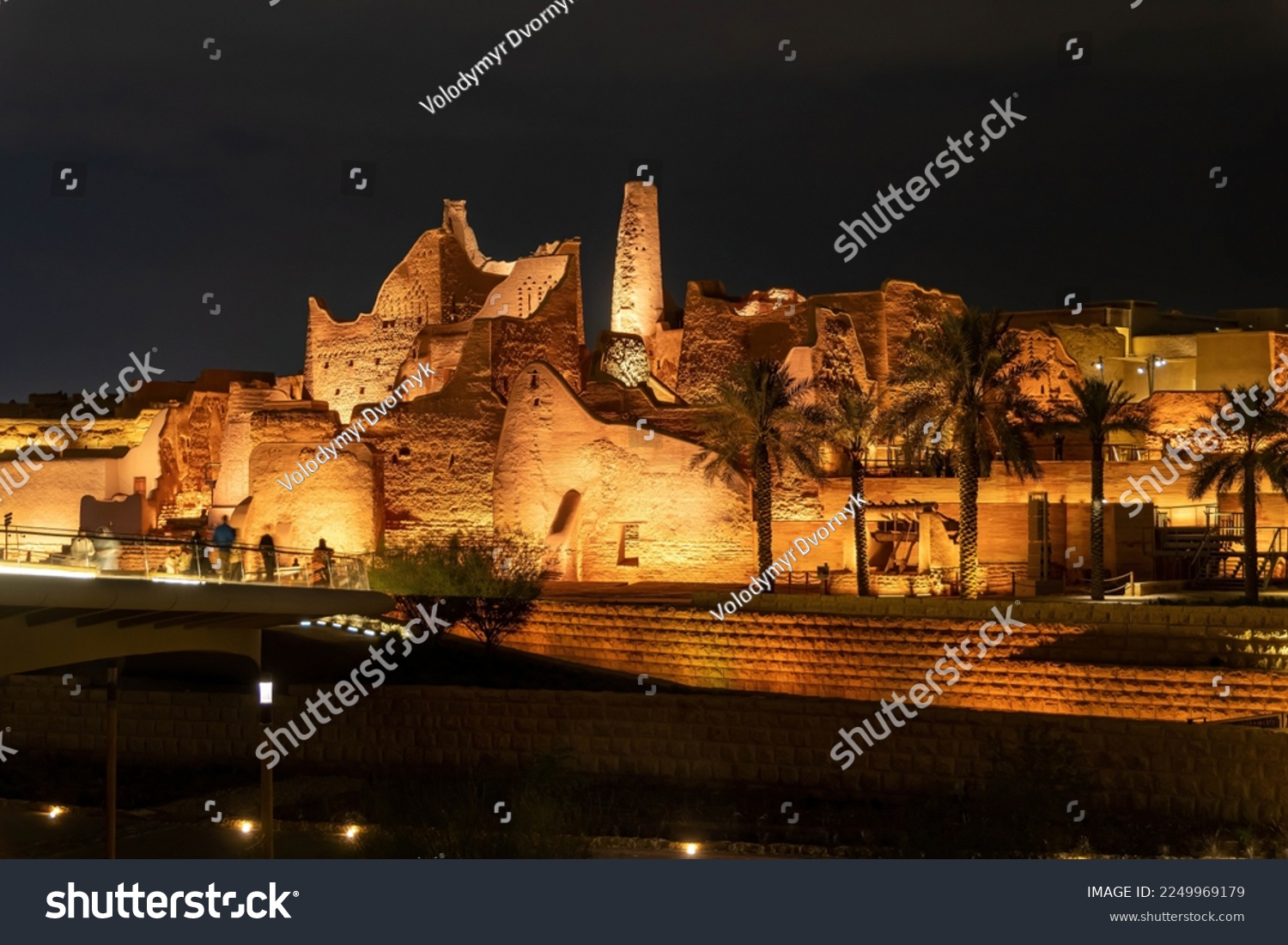 Salwa Palace at At-Turaif UNESCO World Heritage site illuminated at night, Diriyah, Saudi Arabia #2249969179