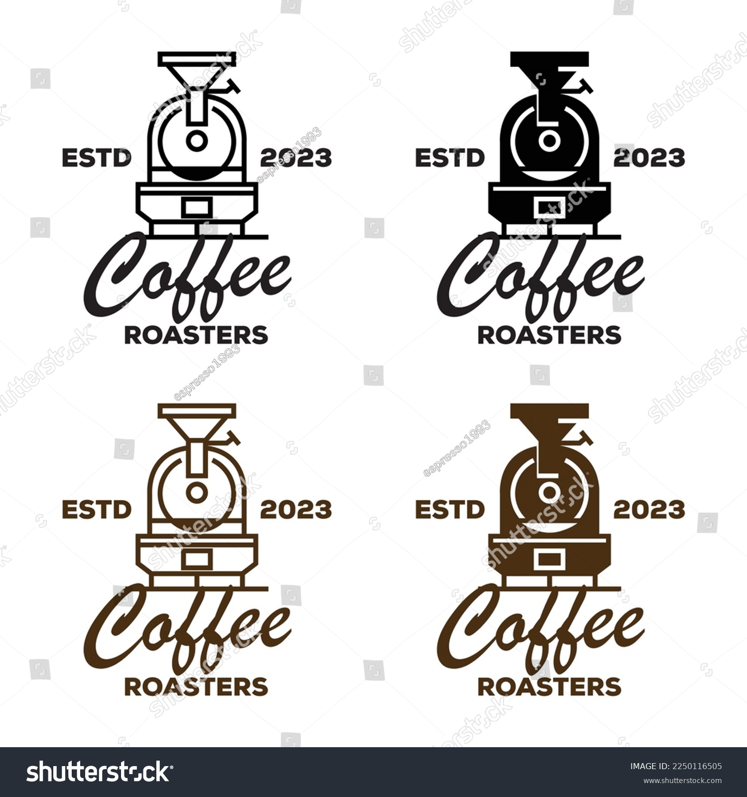 Coffee Roasters Machine Logo Design for Coffee - Royalty Free Stock ...