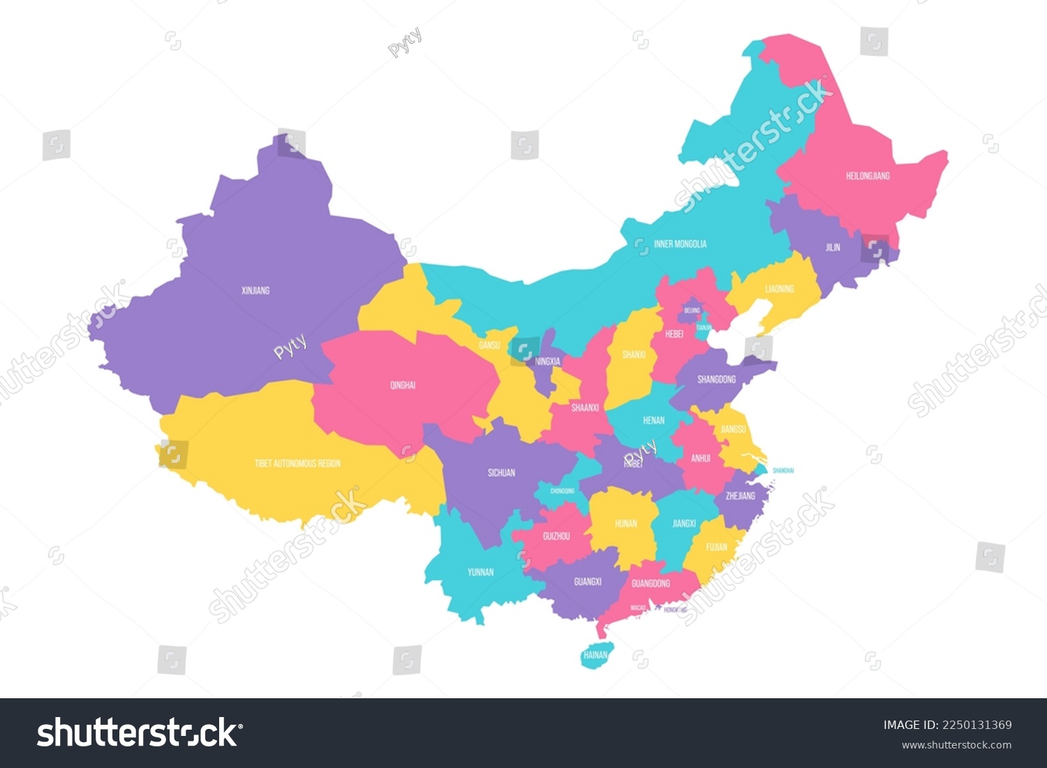 China political map of administrative divisions - Royalty Free Stock ...