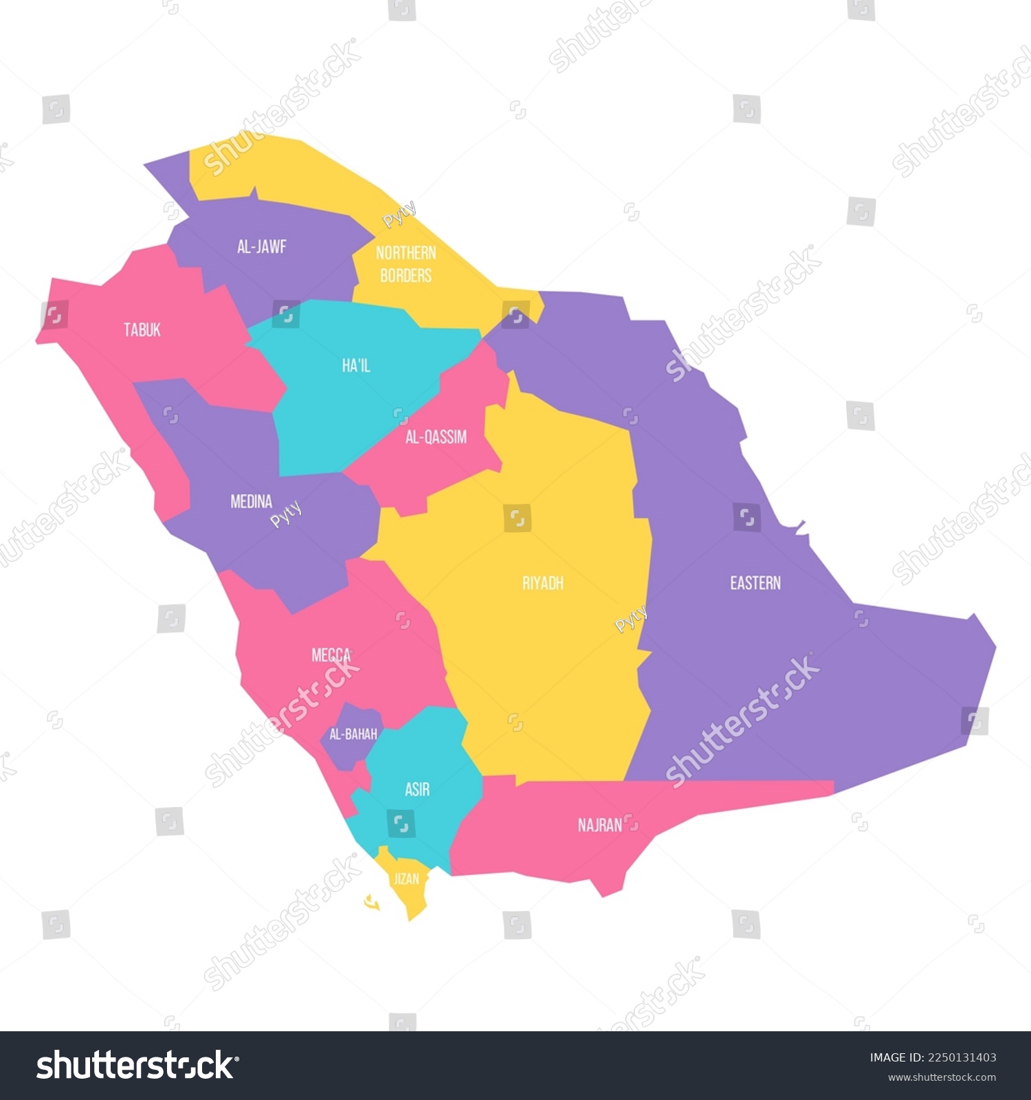 Saudi Arabia political map of administrative - Royalty Free Stock ...