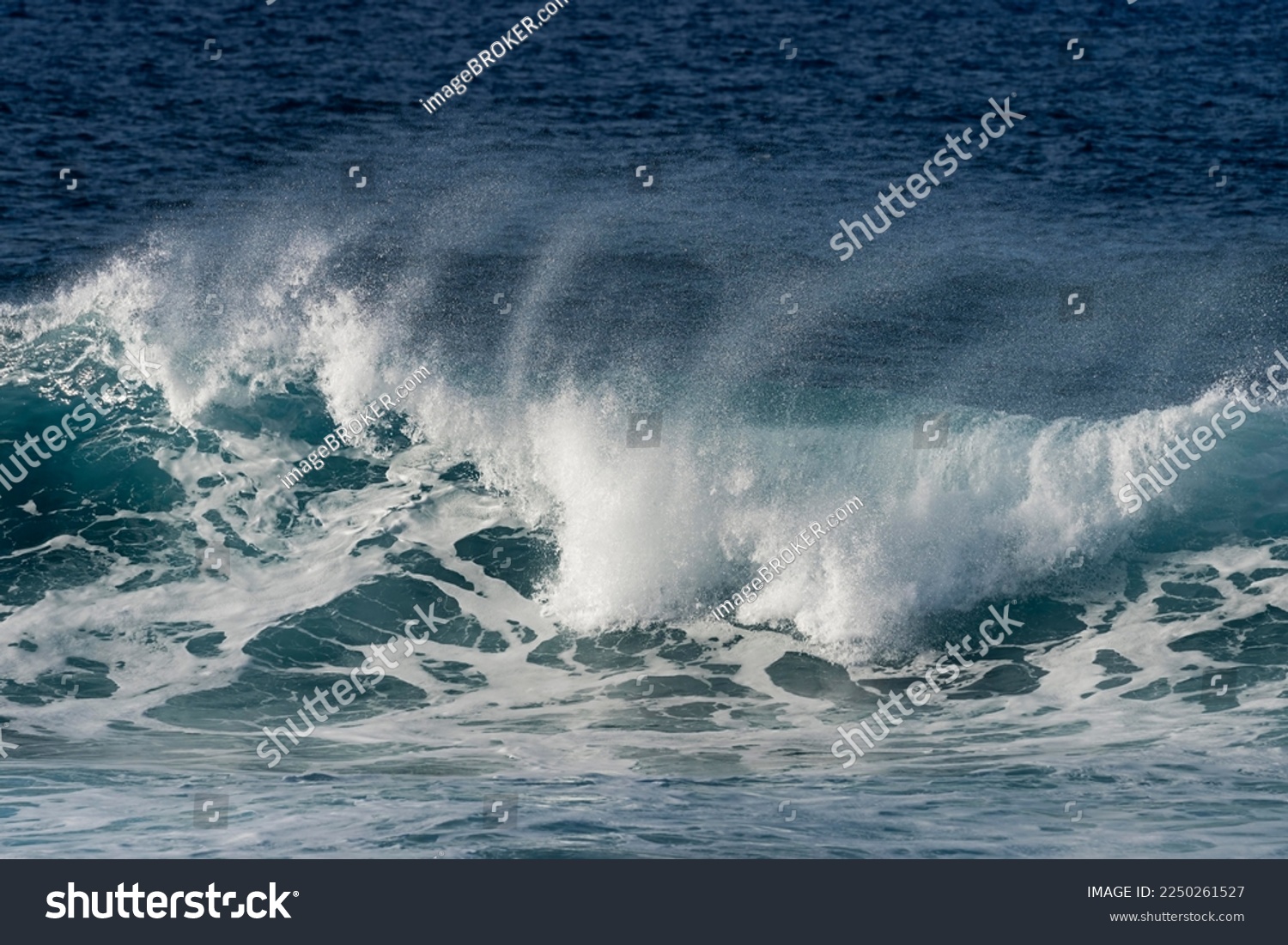 Surf in the Pacific Ocean, Easter Island, Valparaiso, Chile, Polynesia, Oceania #2250261527