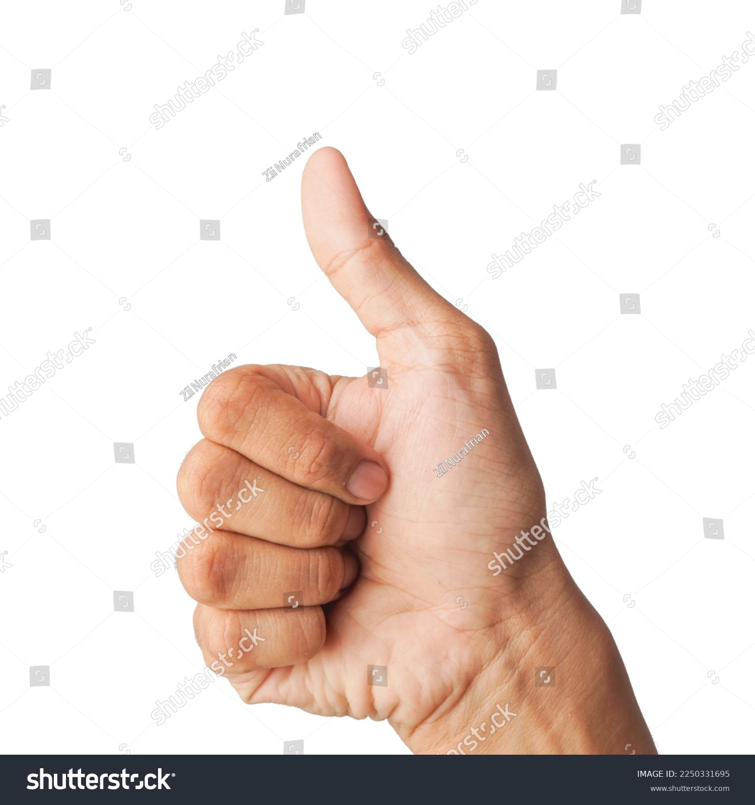 hand or finger gesture isolated on white background, with clipping path, concept Admiration #2250331695