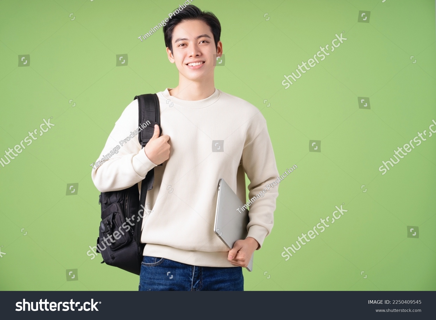 Image of young Asian student on background #2250409545